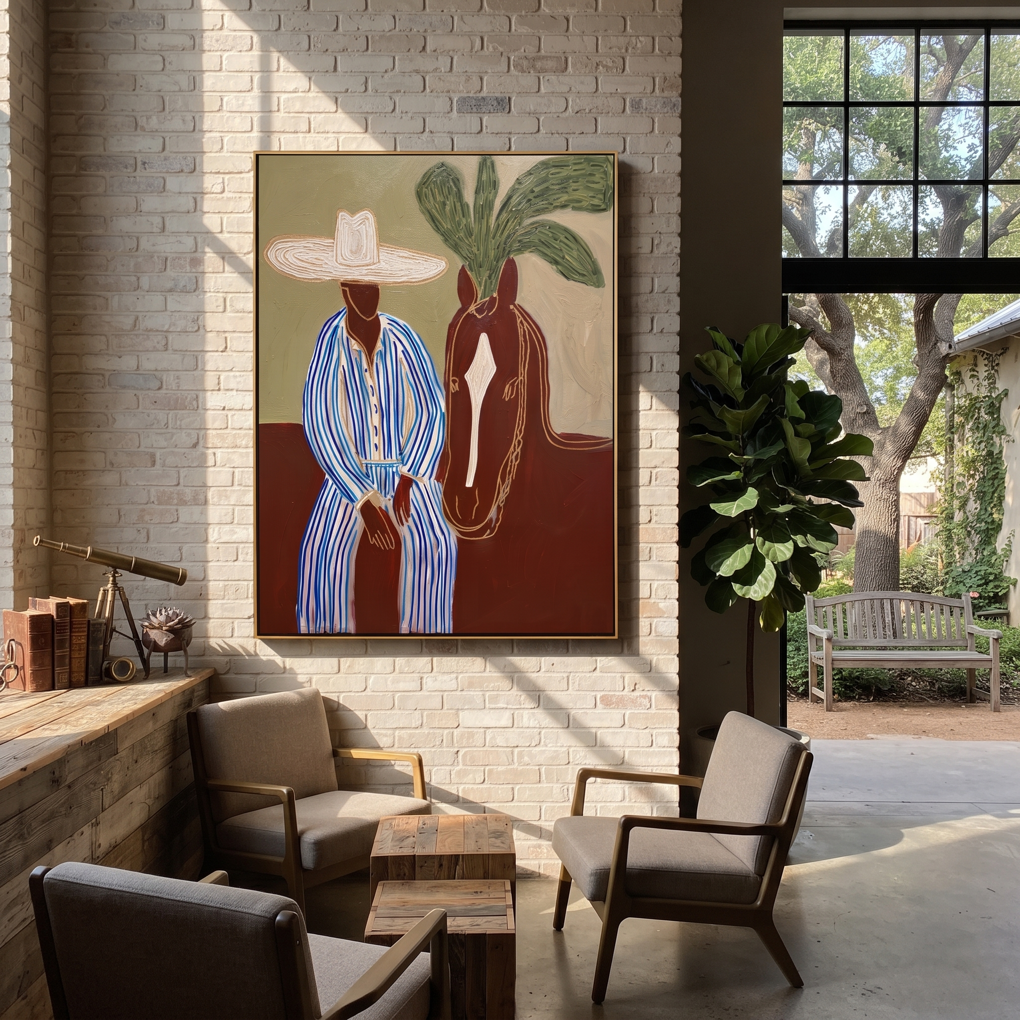 Sage Horizon Holds Rider displayed as a modern room focal point