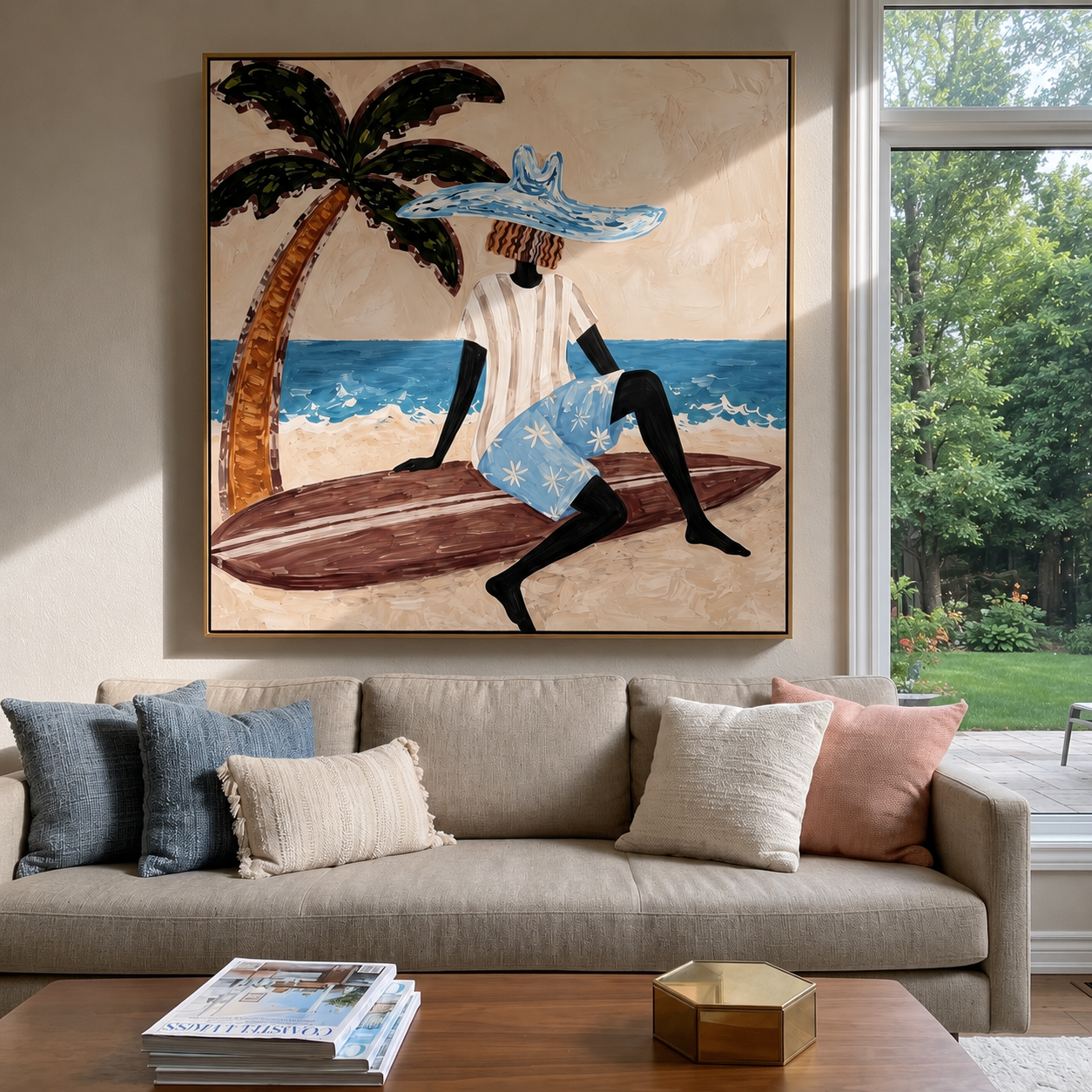 Blue Brim by Tide displayed in a warm contemporary interior