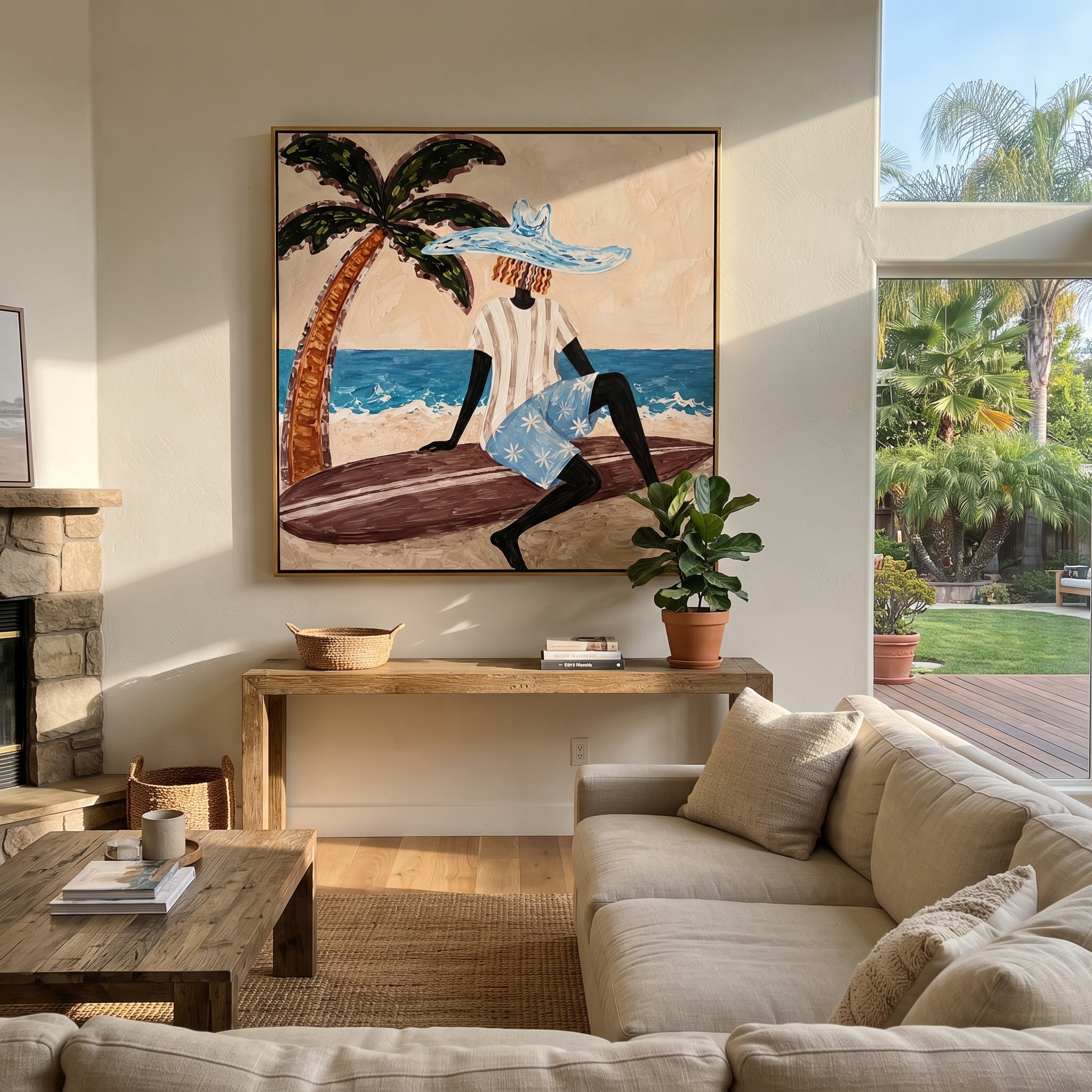 Blue Brim by Tide styled with neutral modern furnishings
