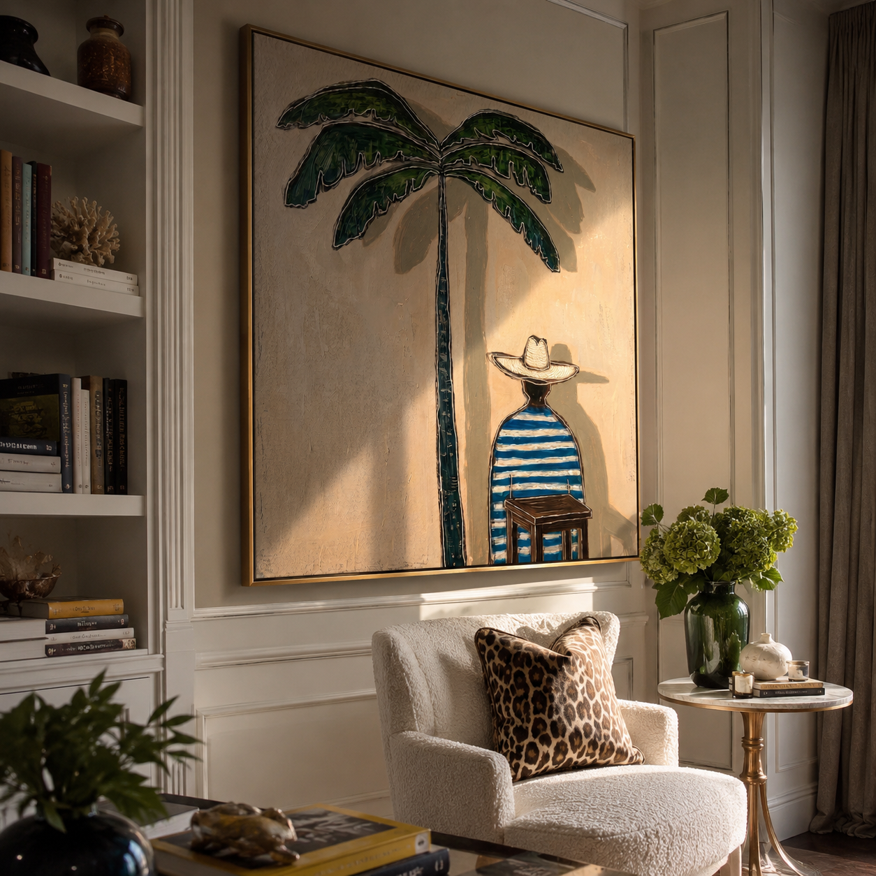 Palm Shade at Noon displayed as a modern room focal point