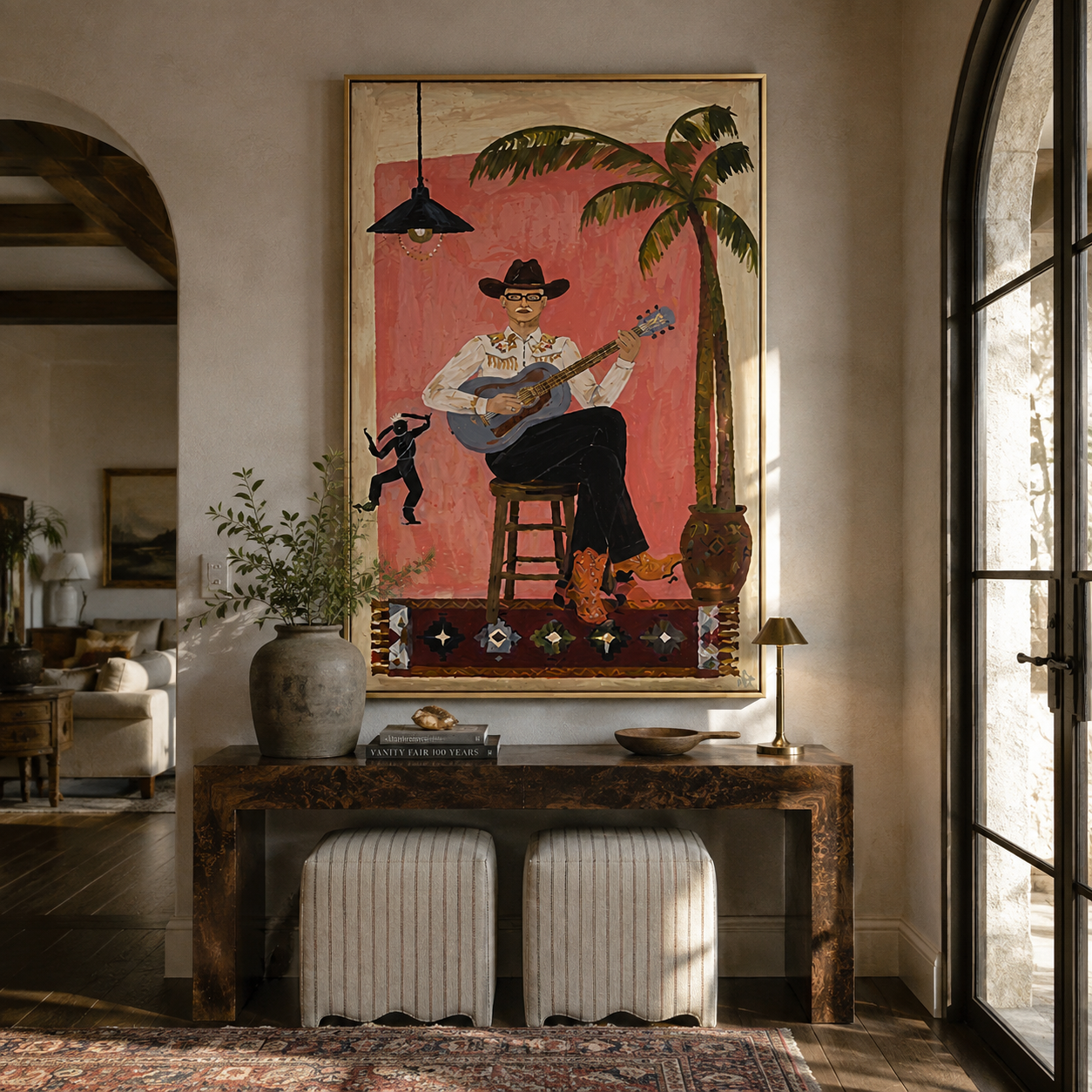 Island Songs Warm Evening displayed in a warm contemporary interior