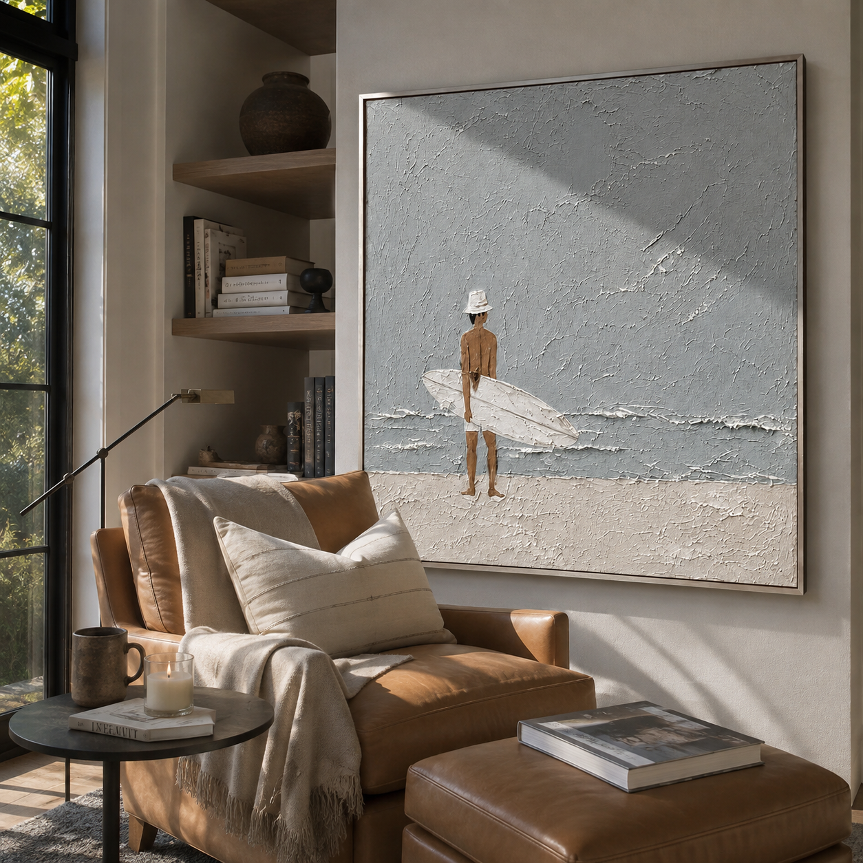 Quiet Surf Finds Sky styled with neutral modern furnishings