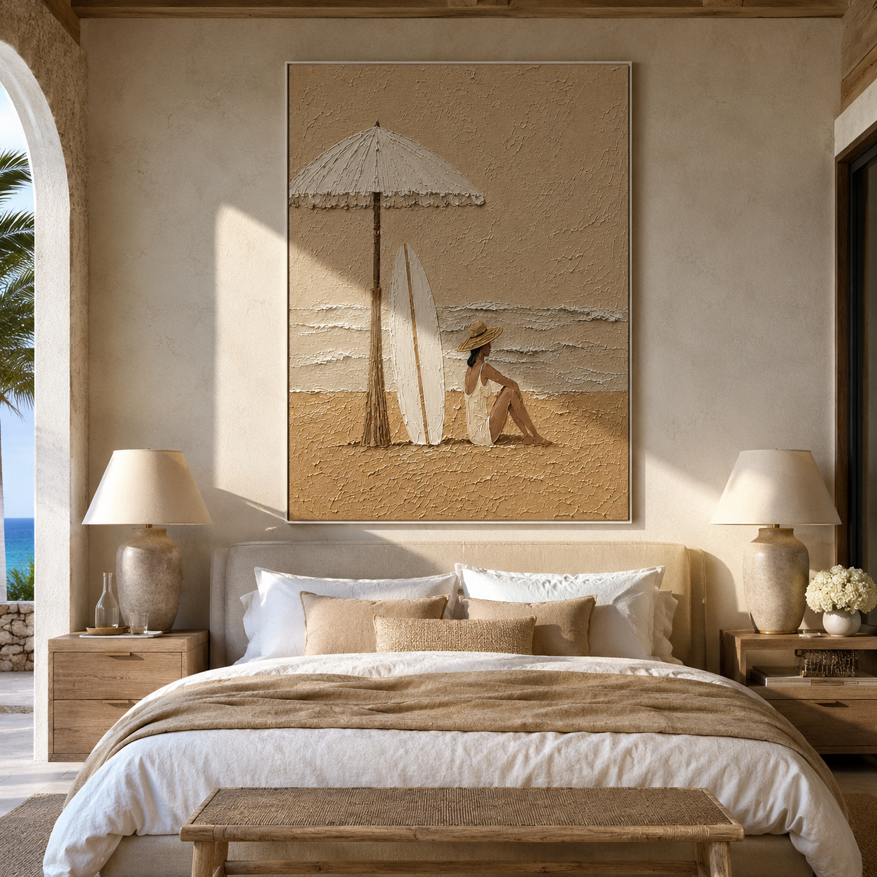 White Umbrella Guards Tide displayed as a modern room focal point