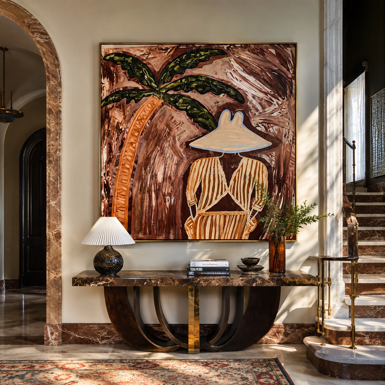 Cocoa Palms Shelter Stillness displayed in a warm contemporary interior
