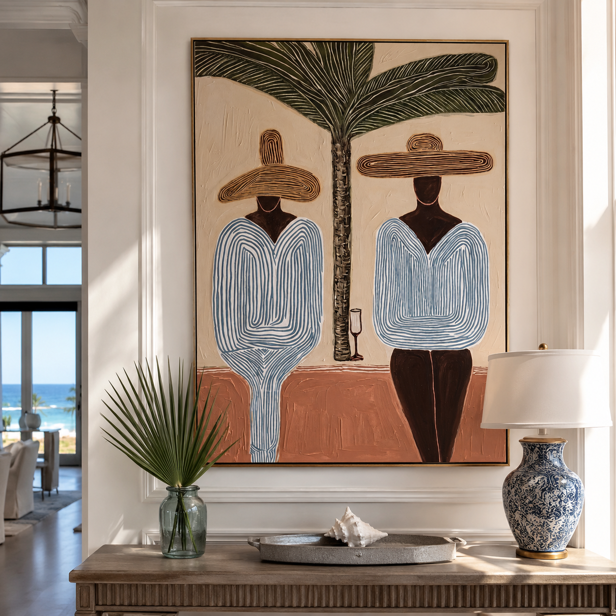 Two Silhouettes Share Shade displayed in a warm contemporary interior