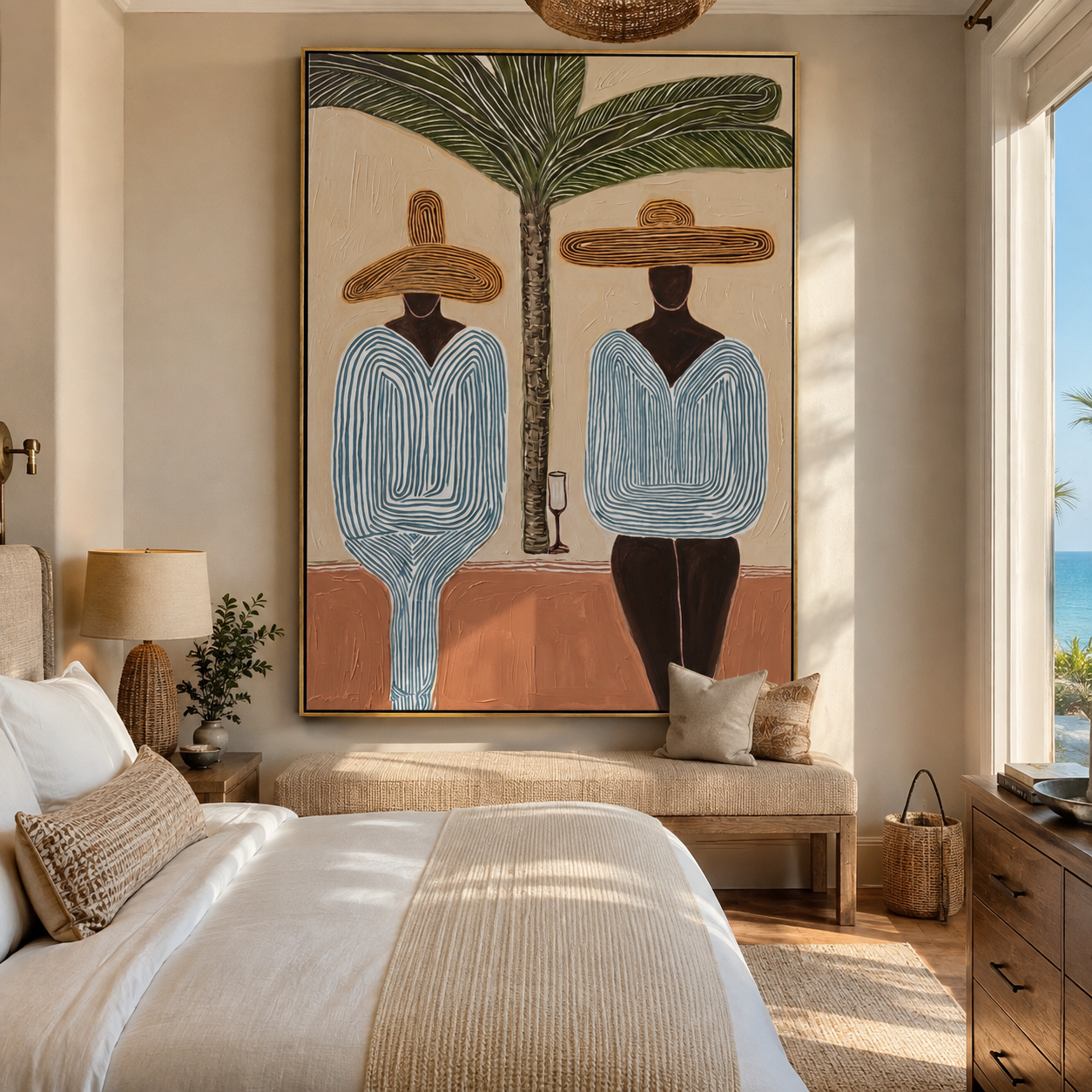 Two Silhouettes Share Shade styled in a layered residential interior