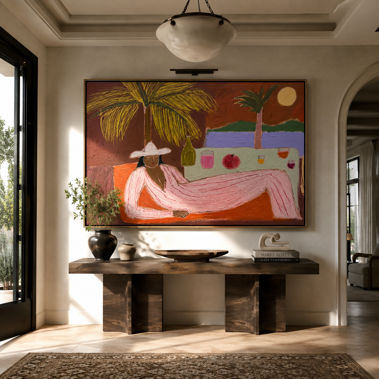 Pink Hours beyond Bar displayed as a modern room focal point