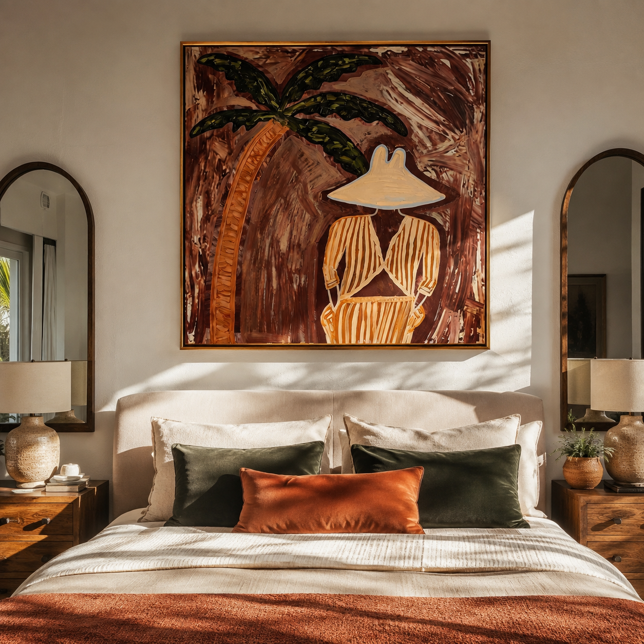 Ochre Stripes in Shade styled with neutral modern furnishings
