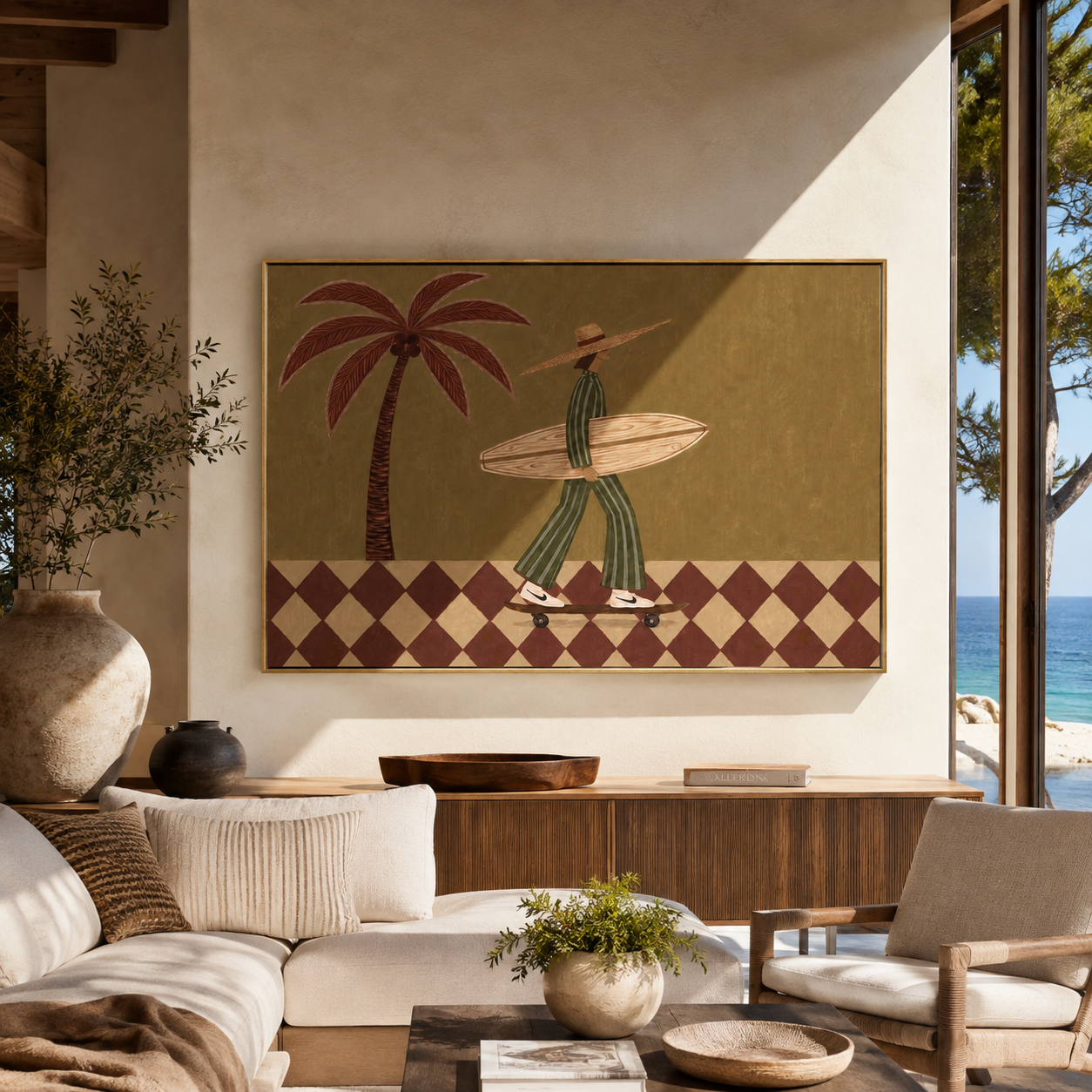Checkerboard Wheels Chase Tide presented above a contemporary console