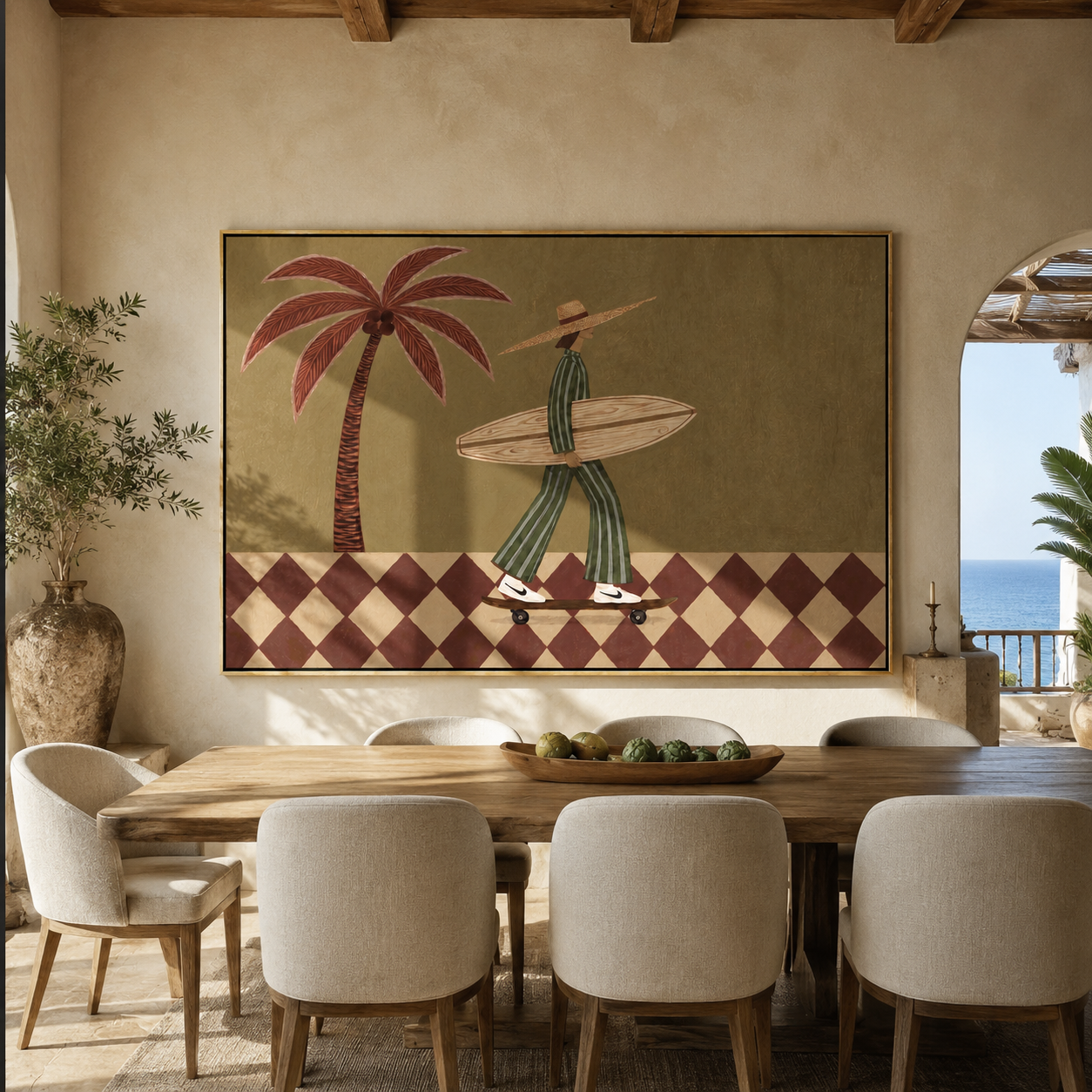 Checkerboard Wheels Chase Tide displayed as a modern room focal point
