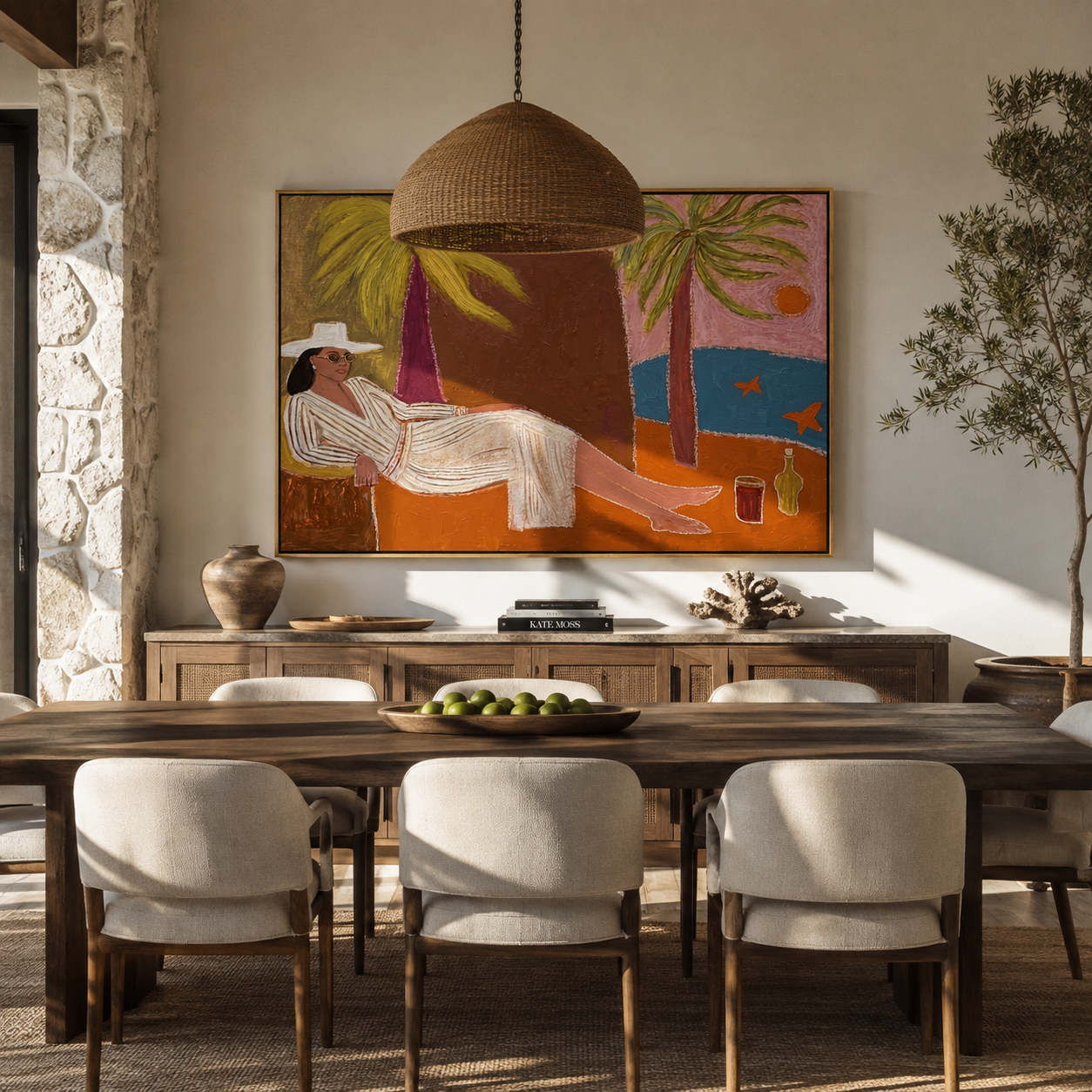 White Linen by Bay presented above a contemporary console