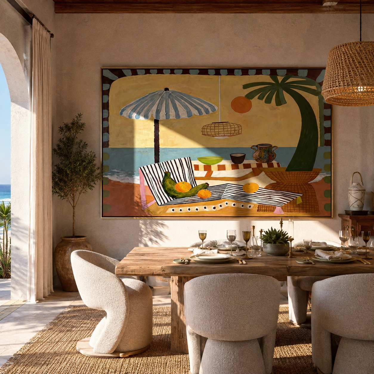 Striped Shade Covers Picnic displayed as a modern room focal point