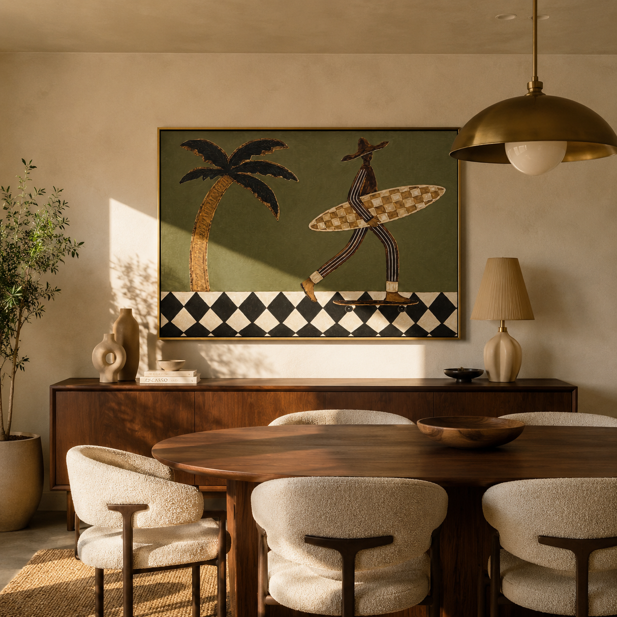 Surfer Wheels toward Tide displayed as a modern room focal point