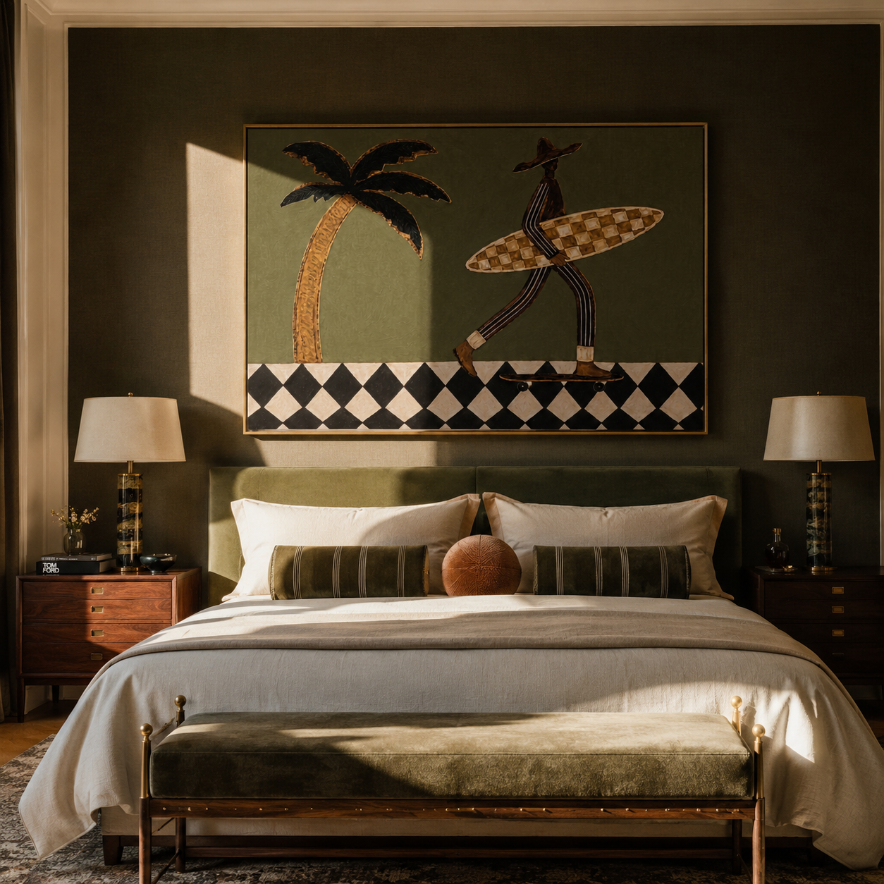 Surfer Wheels toward Tide styled in a layered residential interior