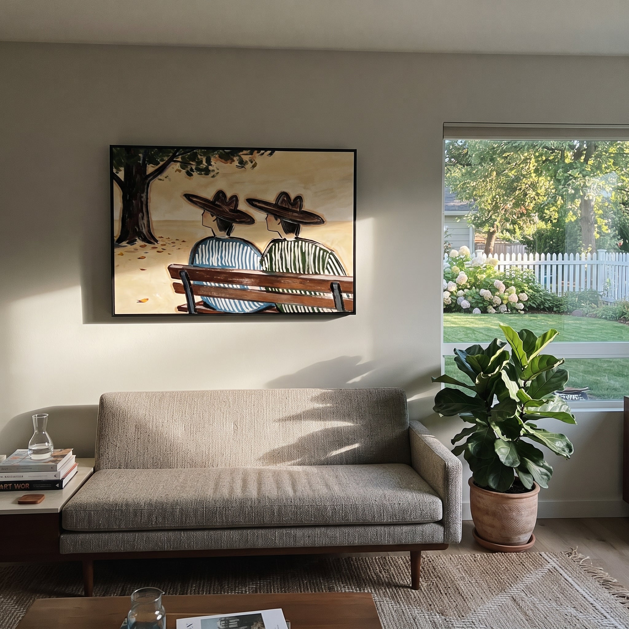 Bench Keeps Coastal Secrets displayed as a modern room focal point
