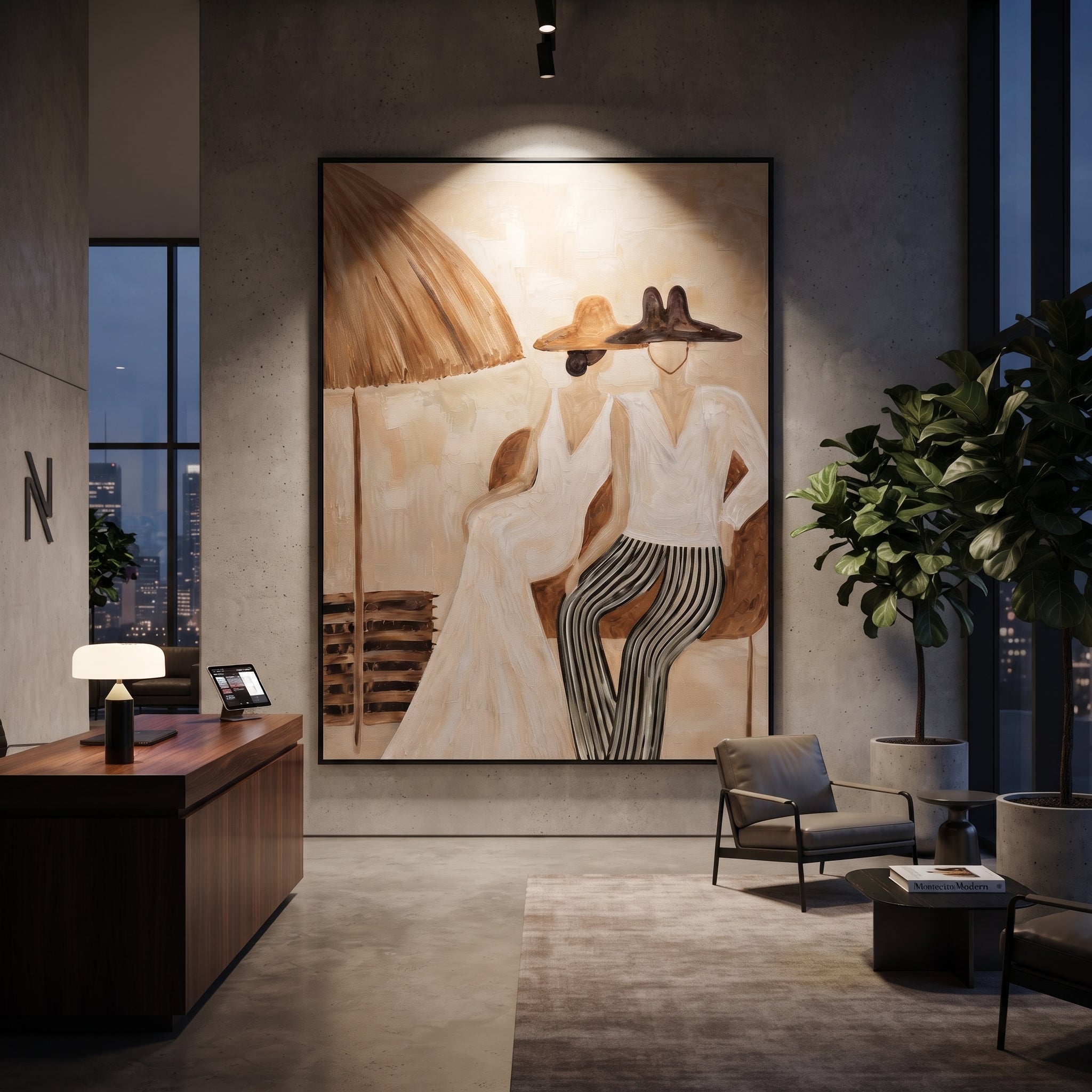 Stripes Lean Into Ivory styled in a layered residential interior