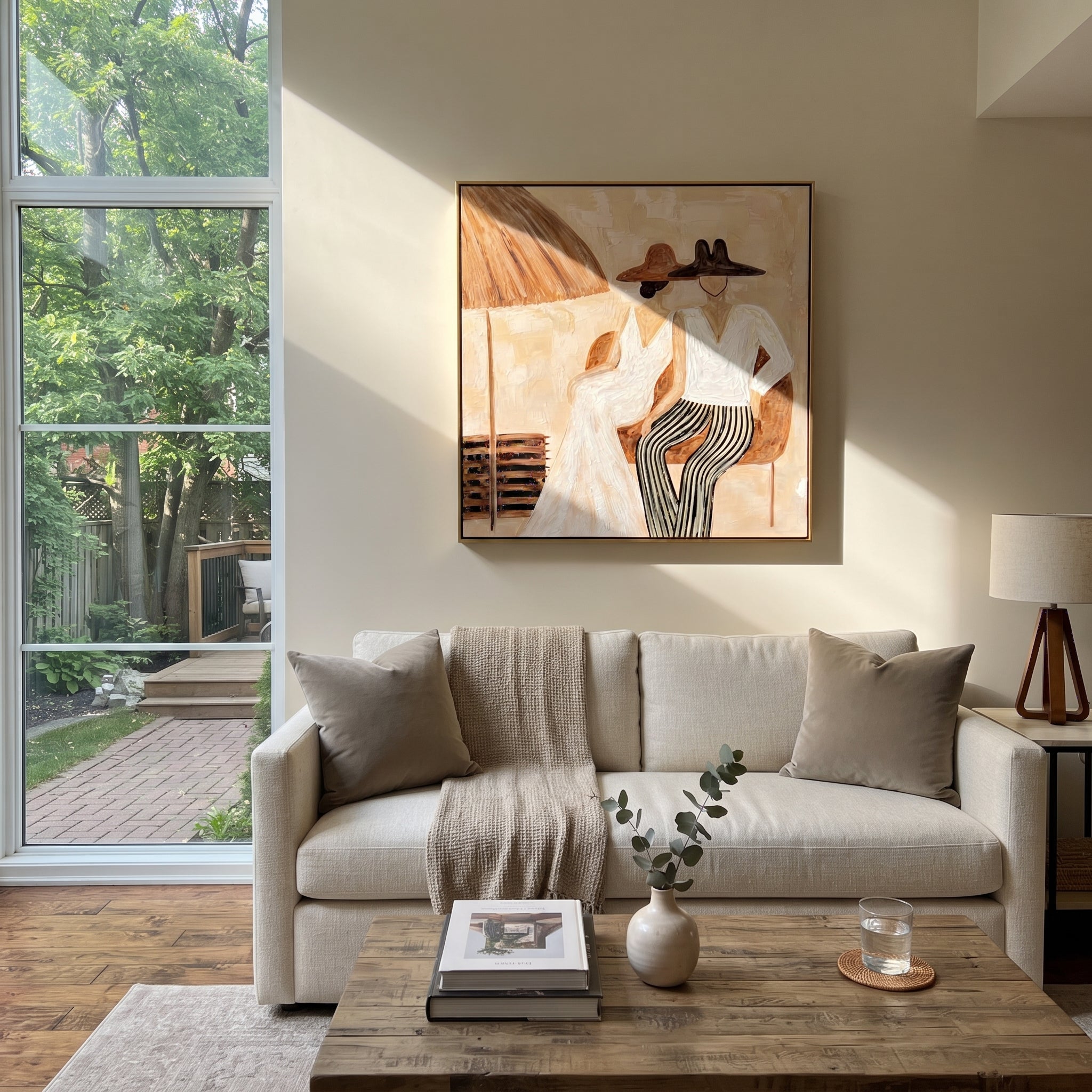 White Hats Share Shade displayed in a warm contemporary interior