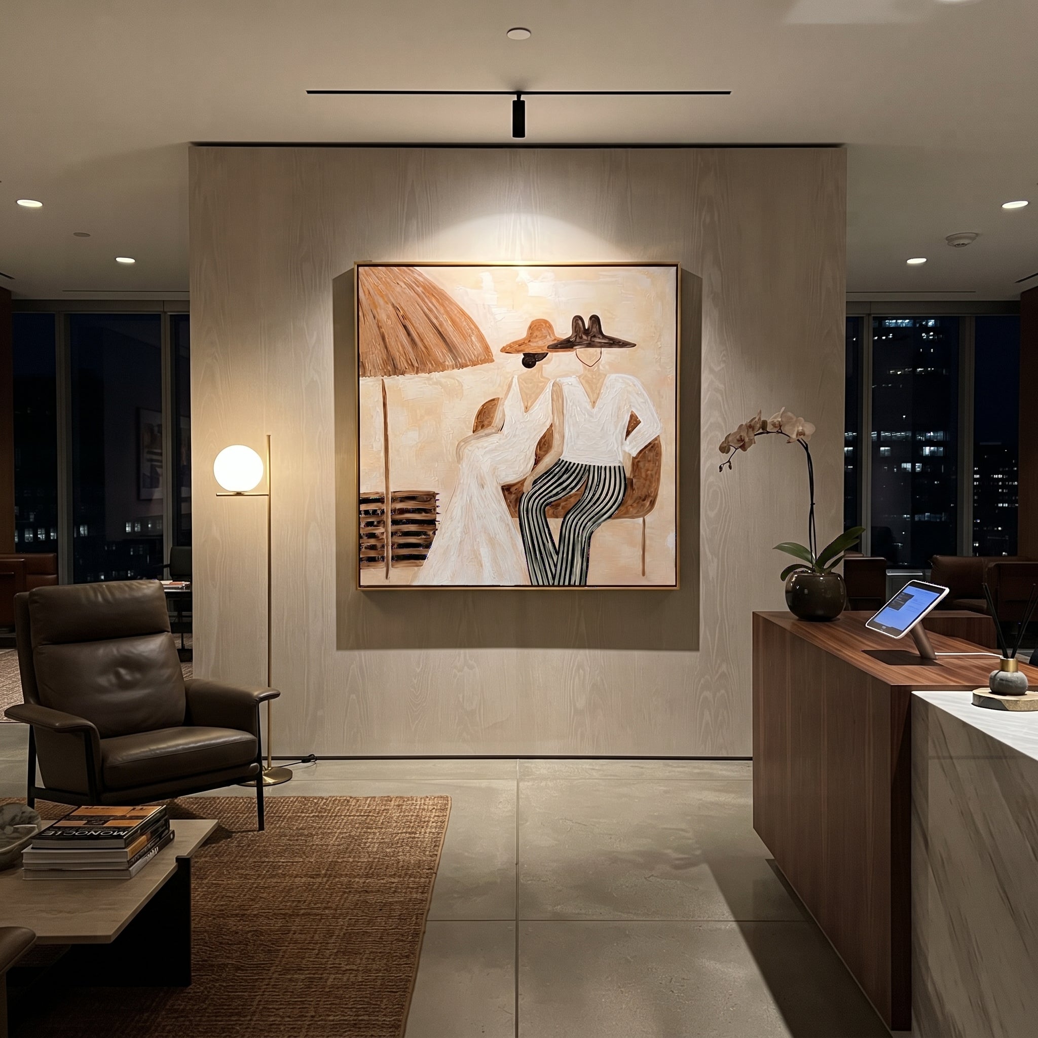 White Hats Share Shade displayed as a modern room focal point