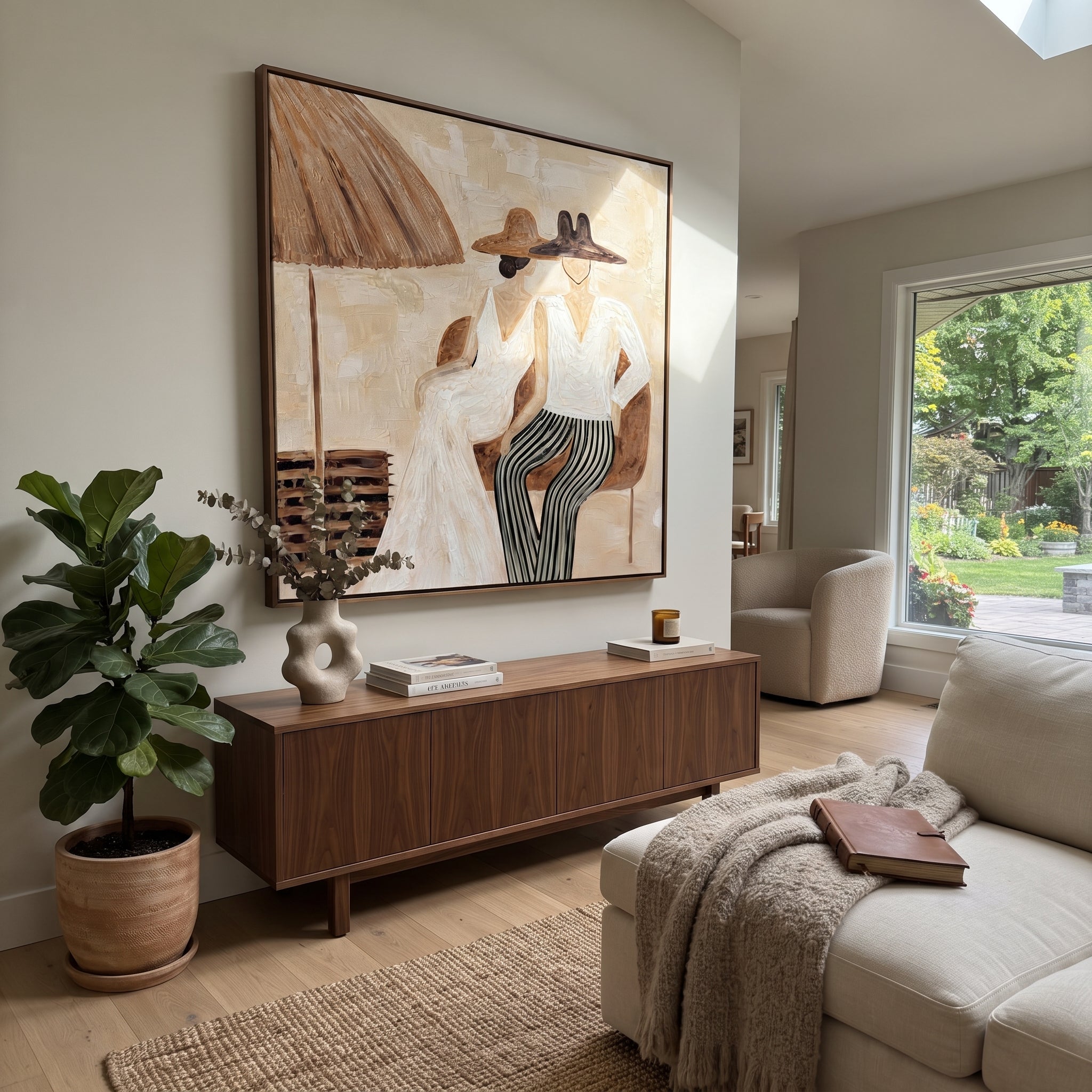 White Hats Share Shade styled in a layered residential interior