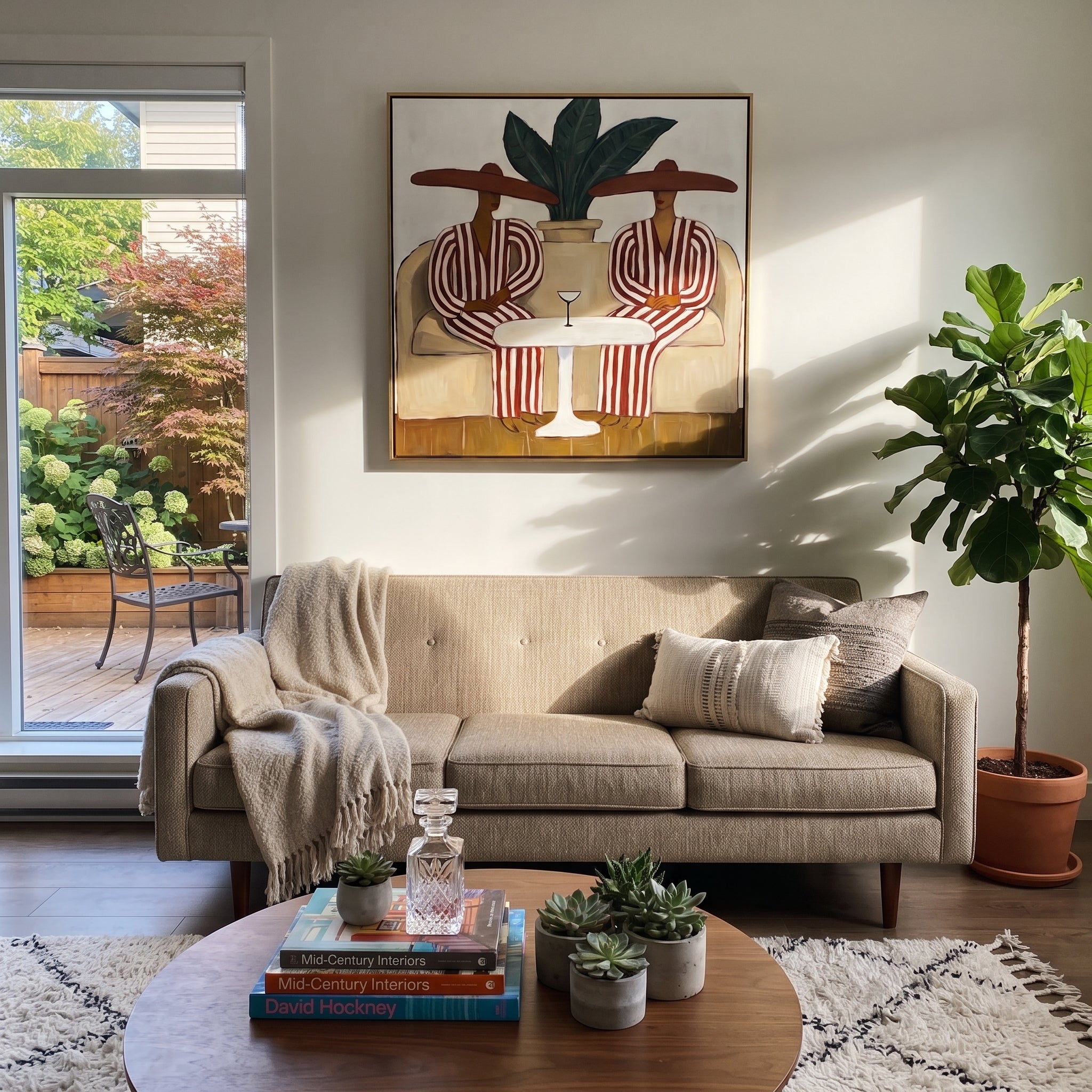 Red Stripes Wait Together styled with neutral modern furnishings