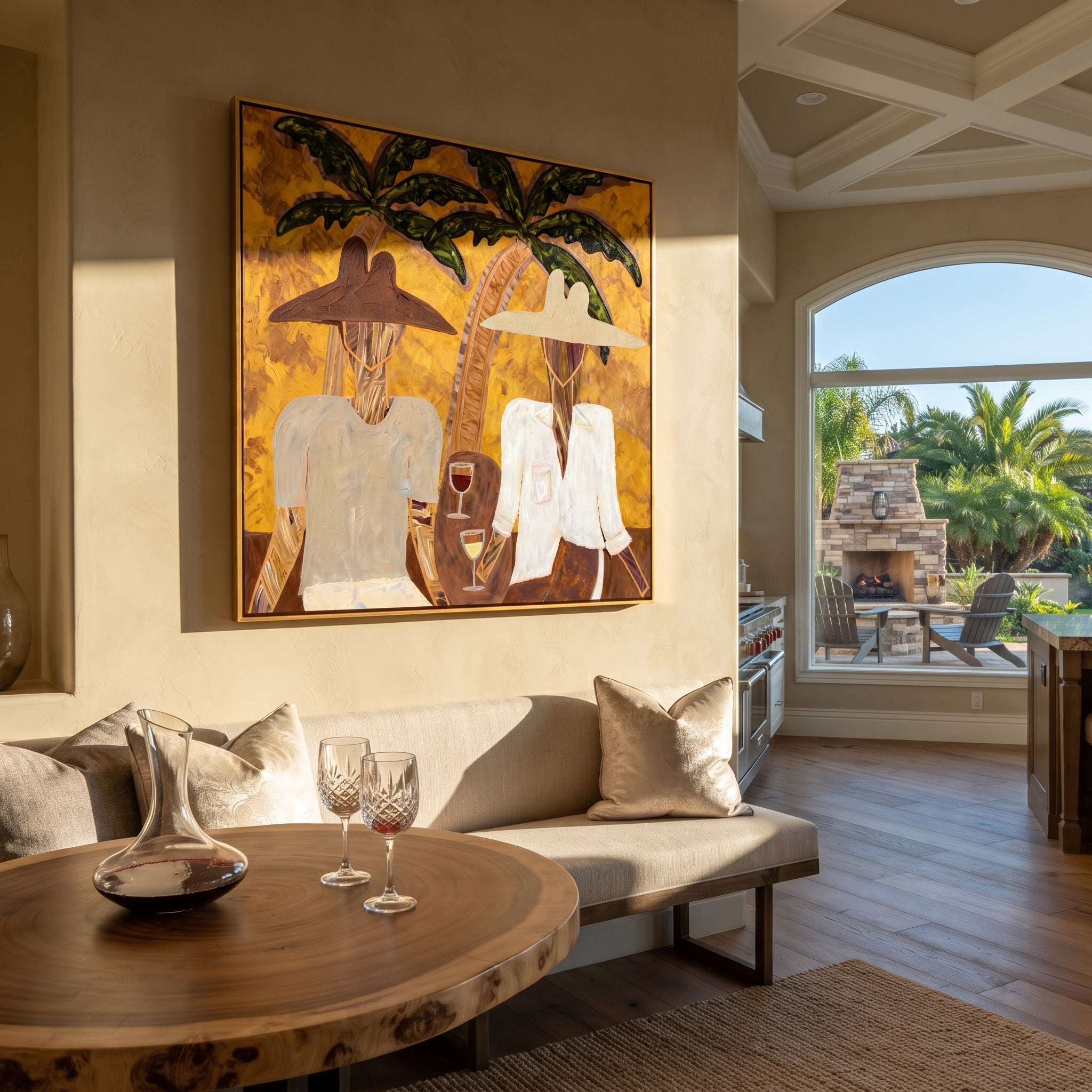 White Jackets Hold Sunset displayed as a modern room focal point