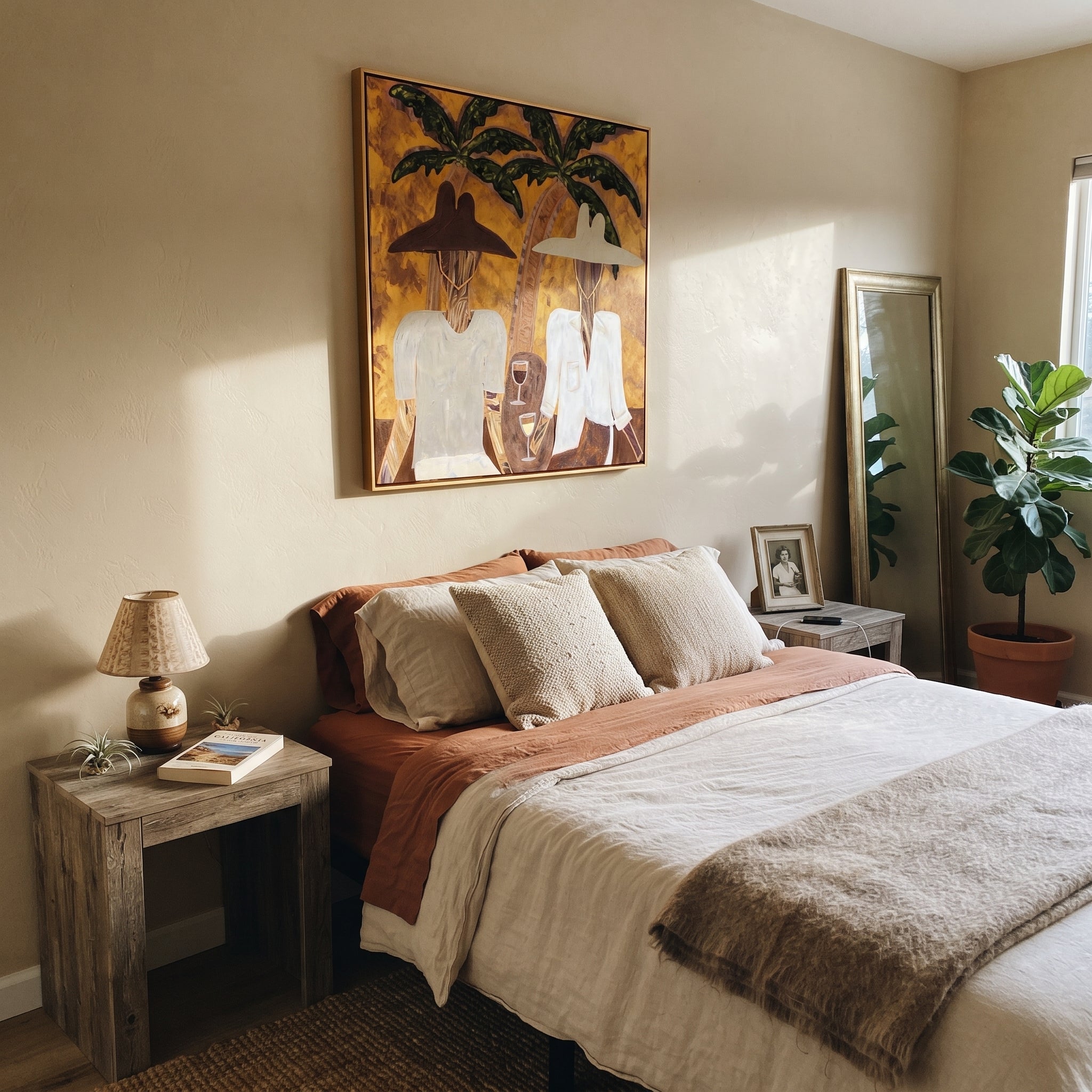 White Jackets Hold Sunset styled in a layered residential interior