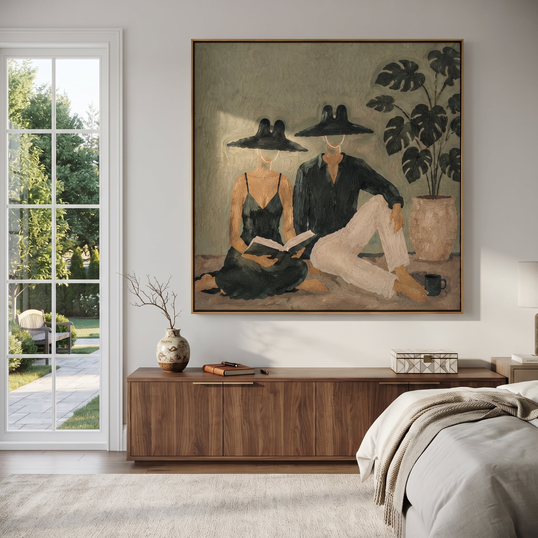 Black Hats Read Together displayed as a modern room focal point