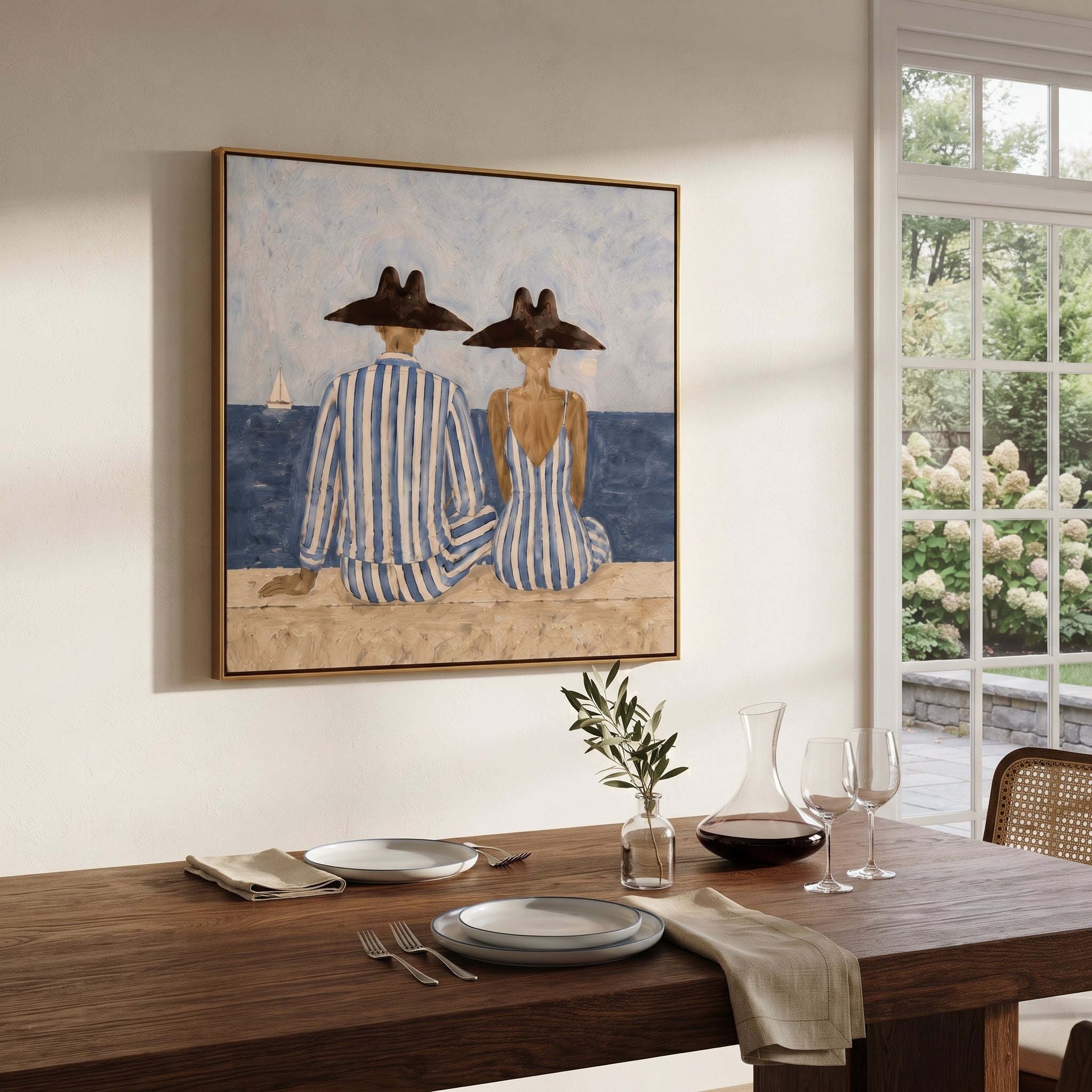 Blue Stripes Watch Tide displayed as a modern room focal point