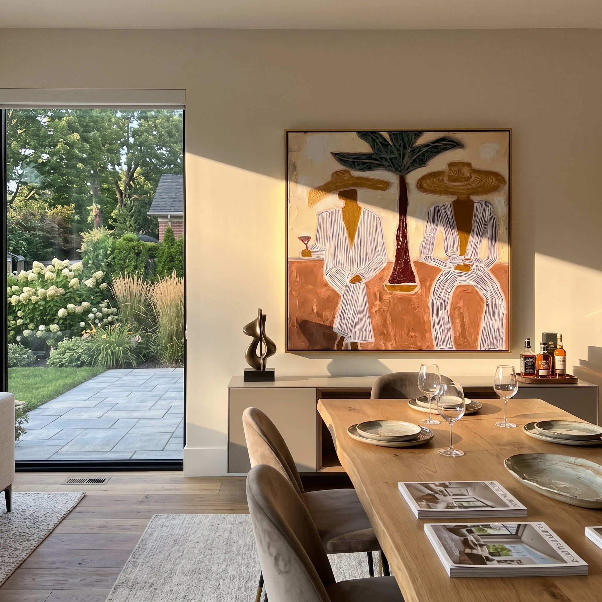 Palm Stands Between Brims displayed as a modern room focal point