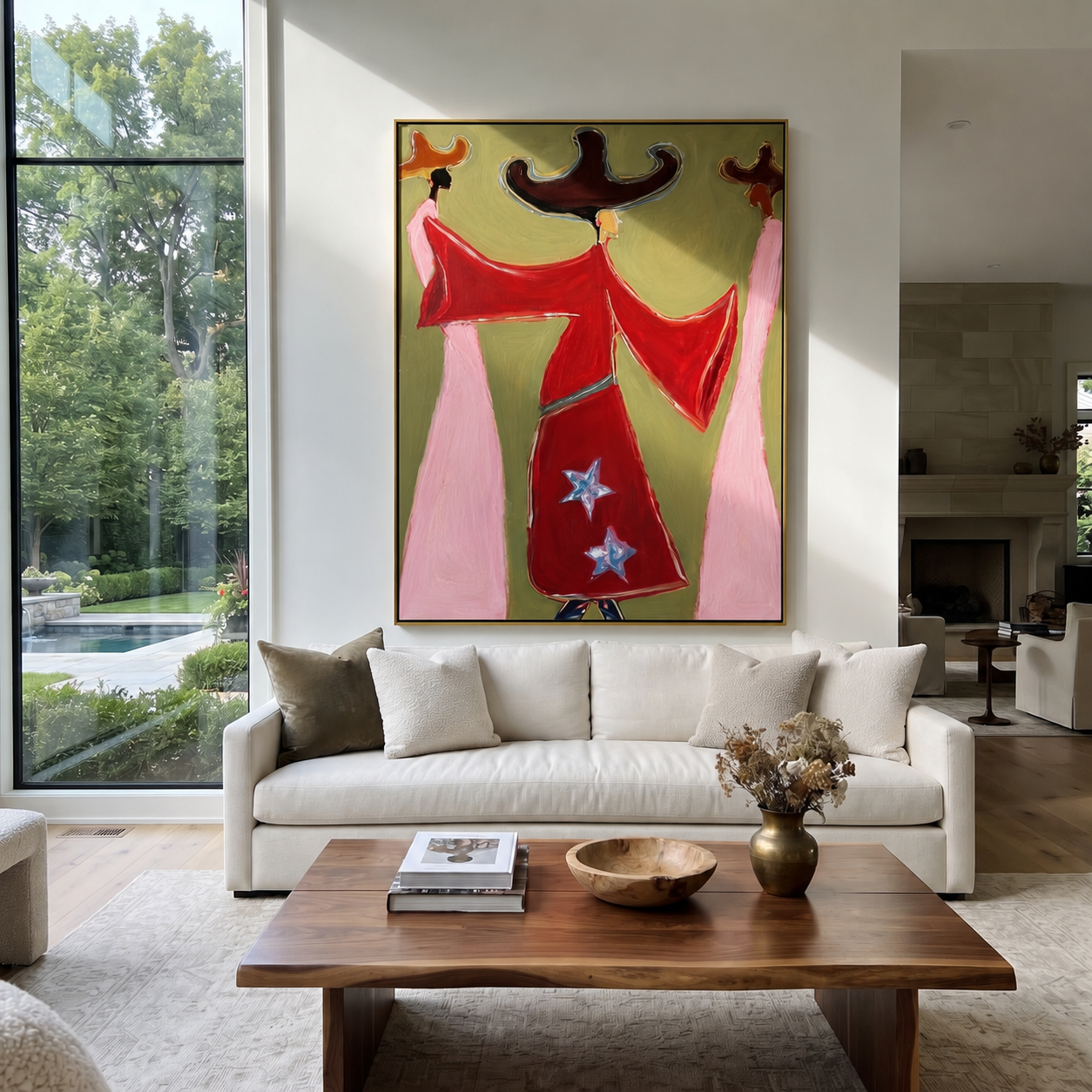 Red Coats Turn Wind styled with warm modern furnishings
