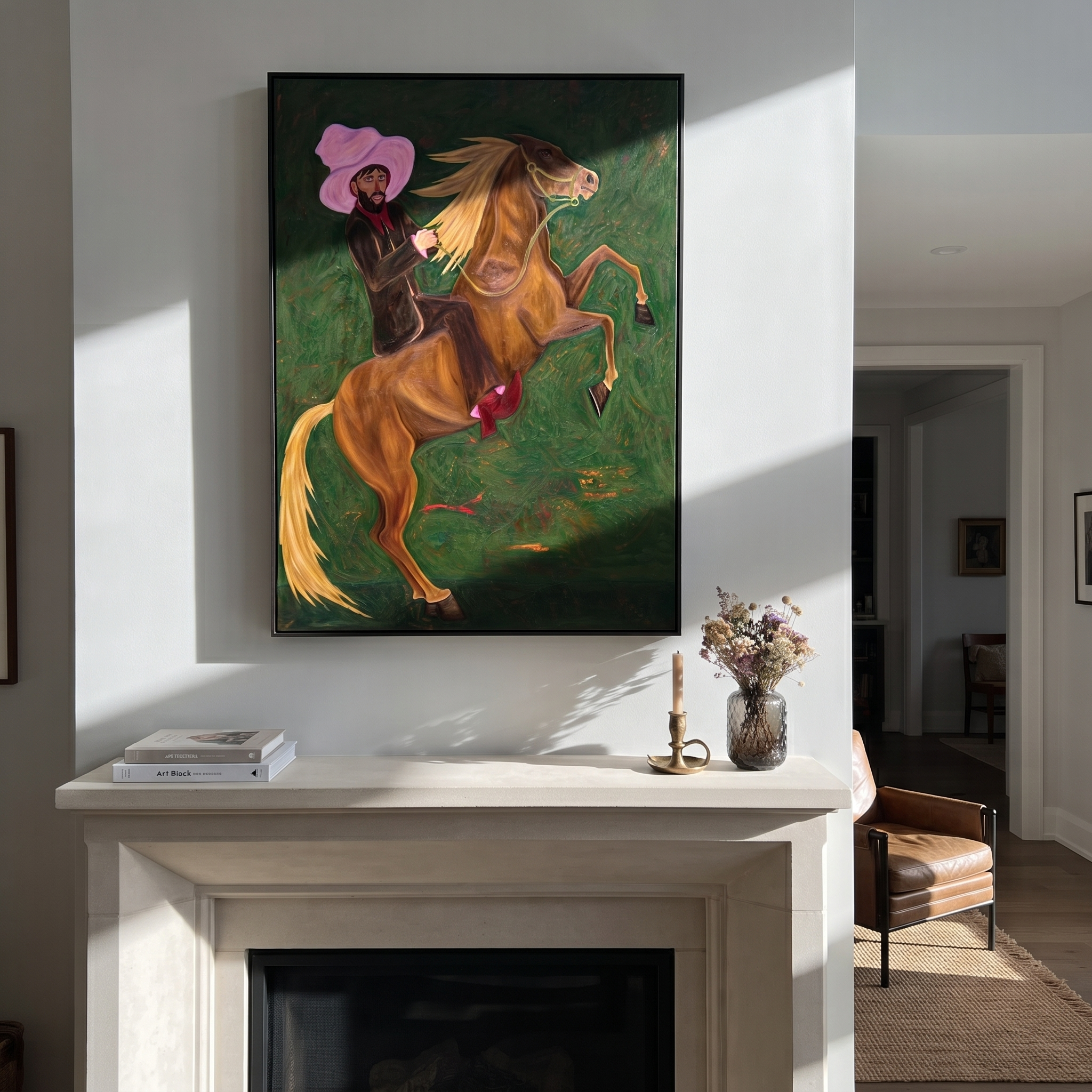 Pink Hat Rides Wild styled with warm modern furnishings