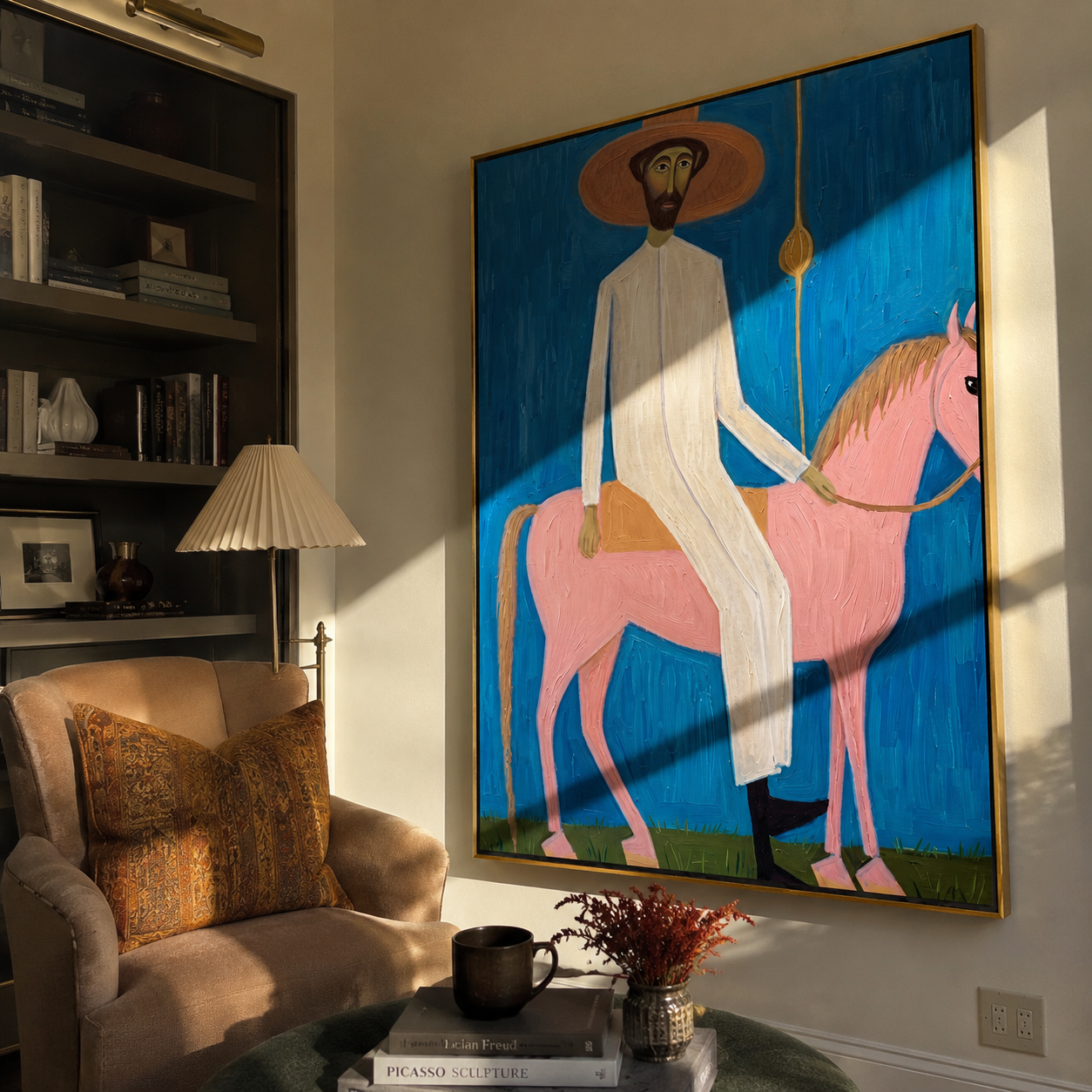 Pink Horse Under Blue styled with warm modern furnishings