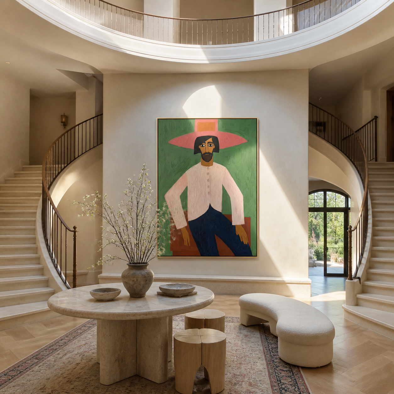 Rose Brim Holds Room displayed in a layered residential setting