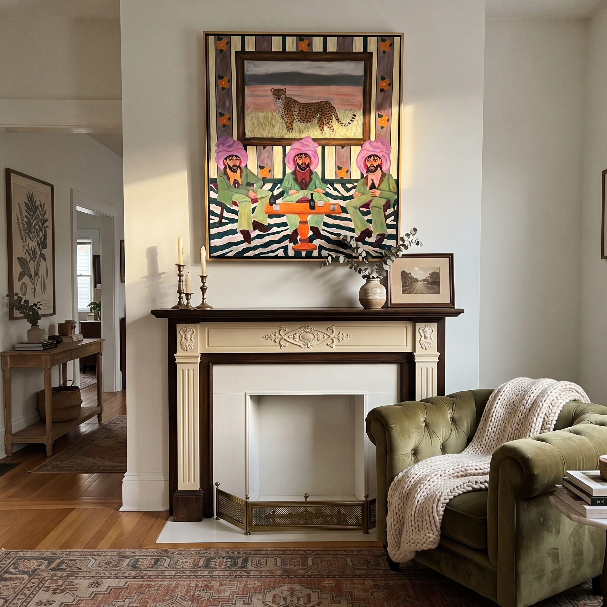 Cheetah Watches Green Company displayed in a layered residential setting