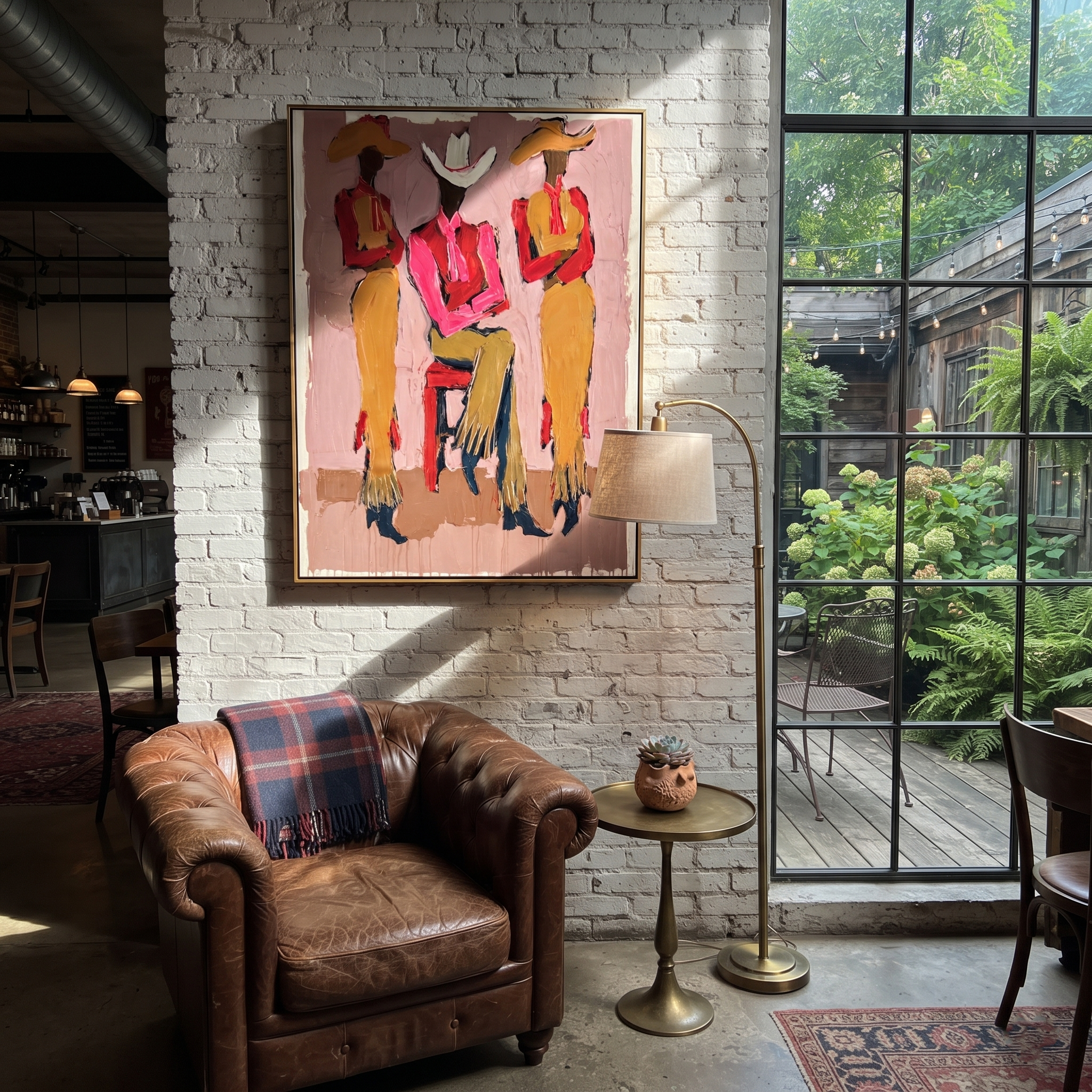 White Brim Holds Center styled with warm modern furnishings