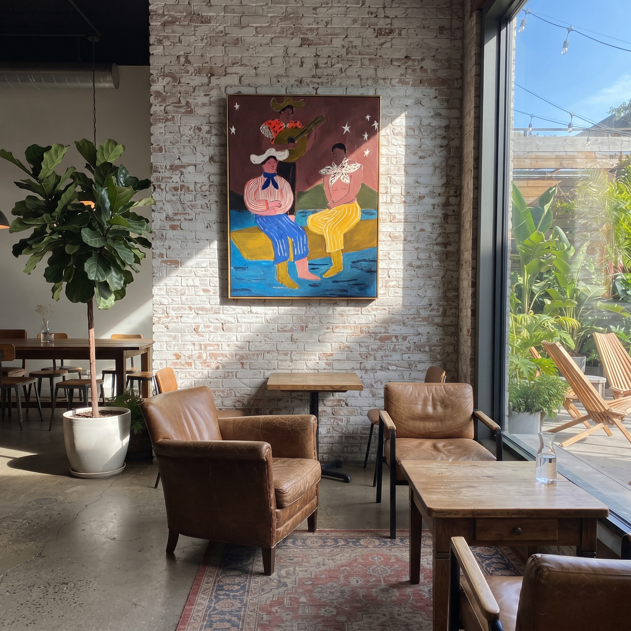 Guitar Sings Under Stars presented as a colorful interior focal point