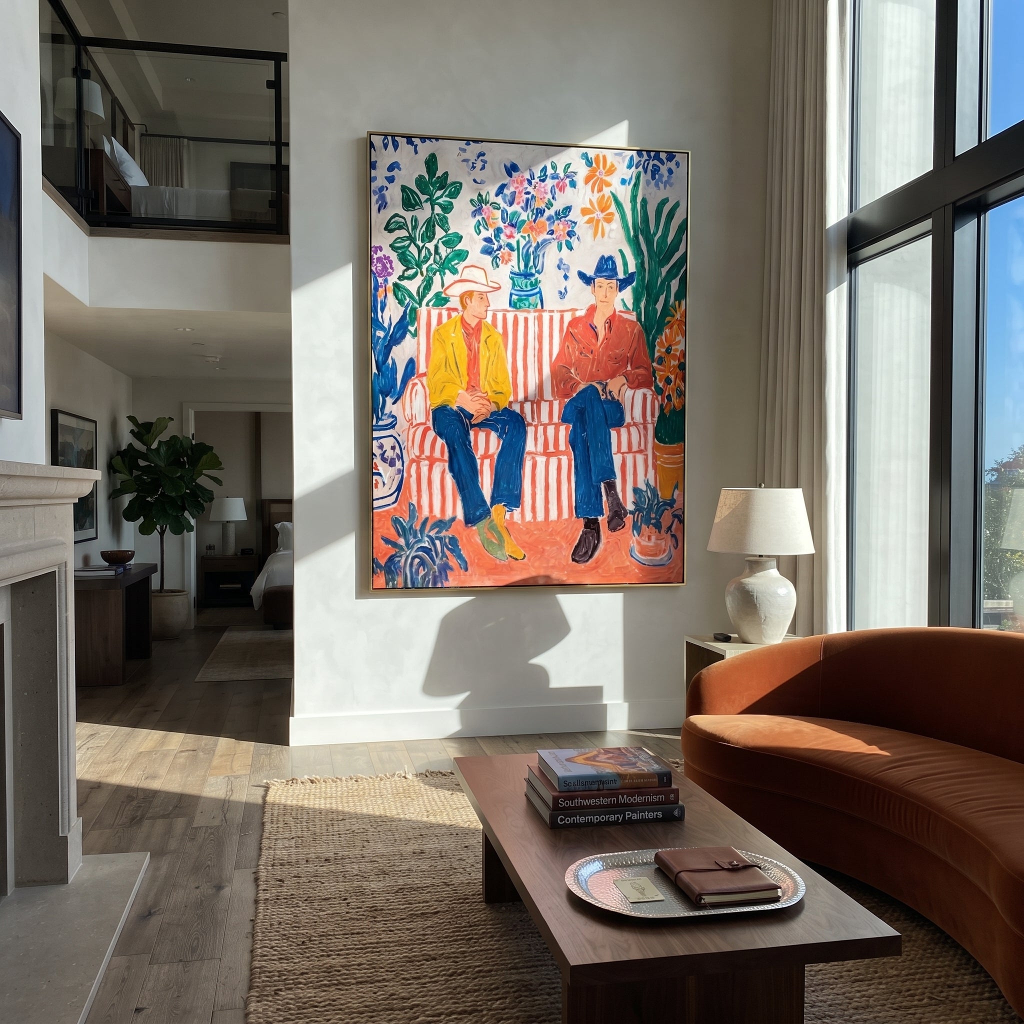 Striped Sofa Grows Wild presented as a colorful interior focal point