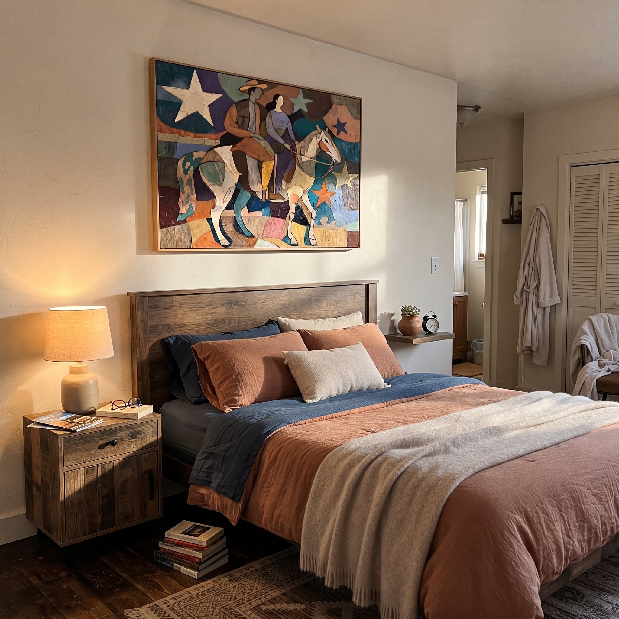 Two Riders Cross Stars styled with warm modern furnishings