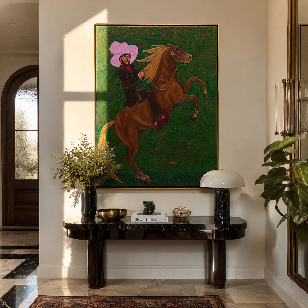 Pink Brim Raises Thunder presented as a colorful interior focal point