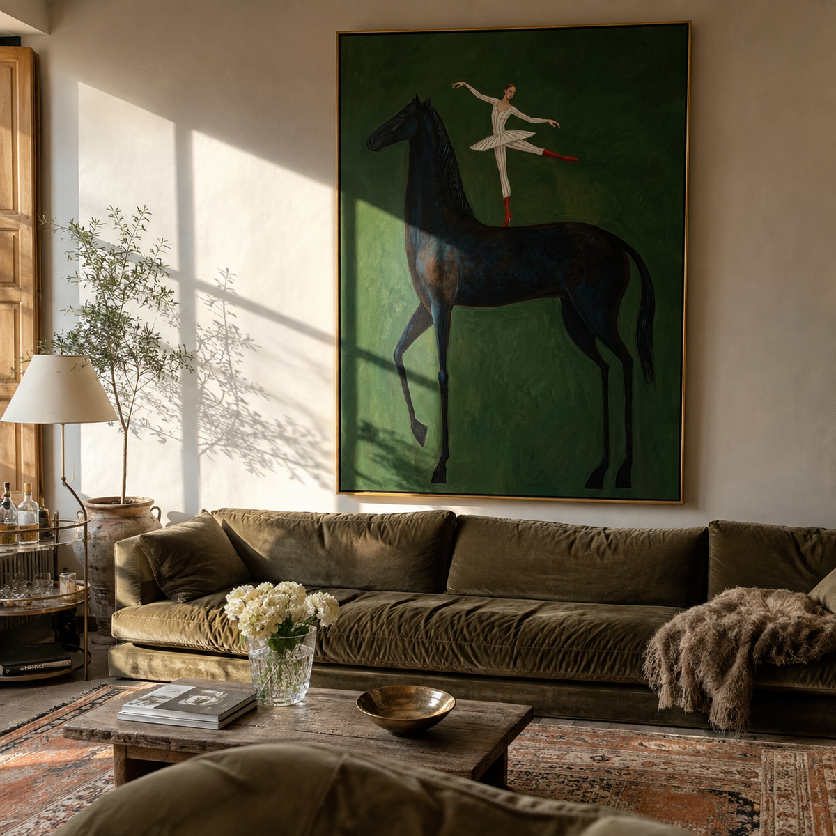 Ballet Crosses Midnight displayed in a collected contemporary interior