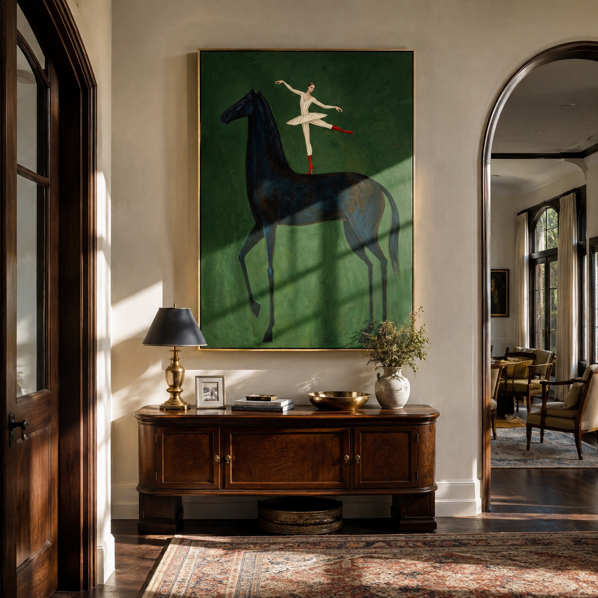 Ballet Crosses Midnight presented as a colorful interior focal point
