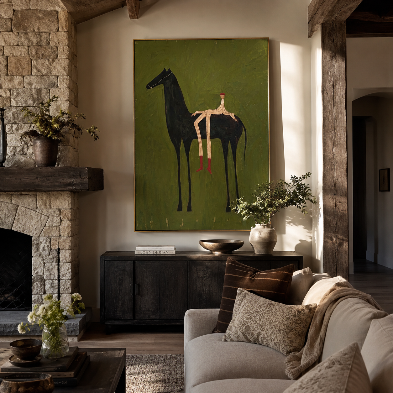 Long Legs Sit Olive presented as a colorful interior focal point