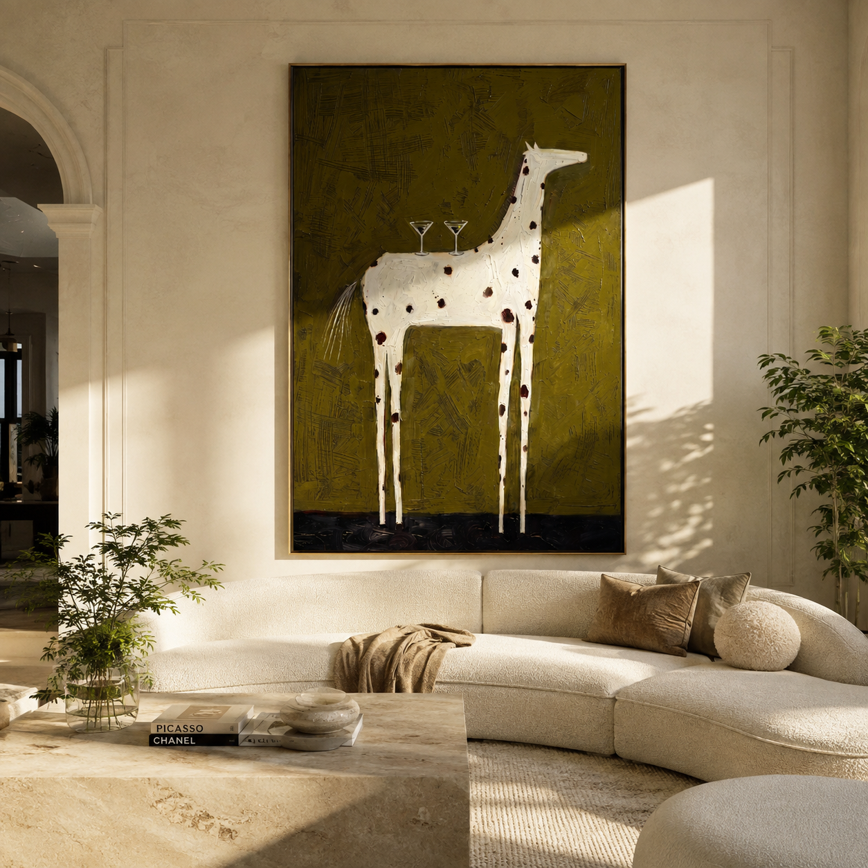 Three Glasses Balance High displayed in a layered residential setting