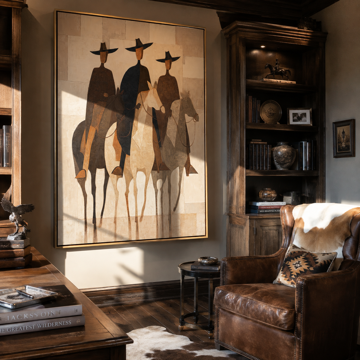 Three Hats Ride Pale styled with warm modern furnishings