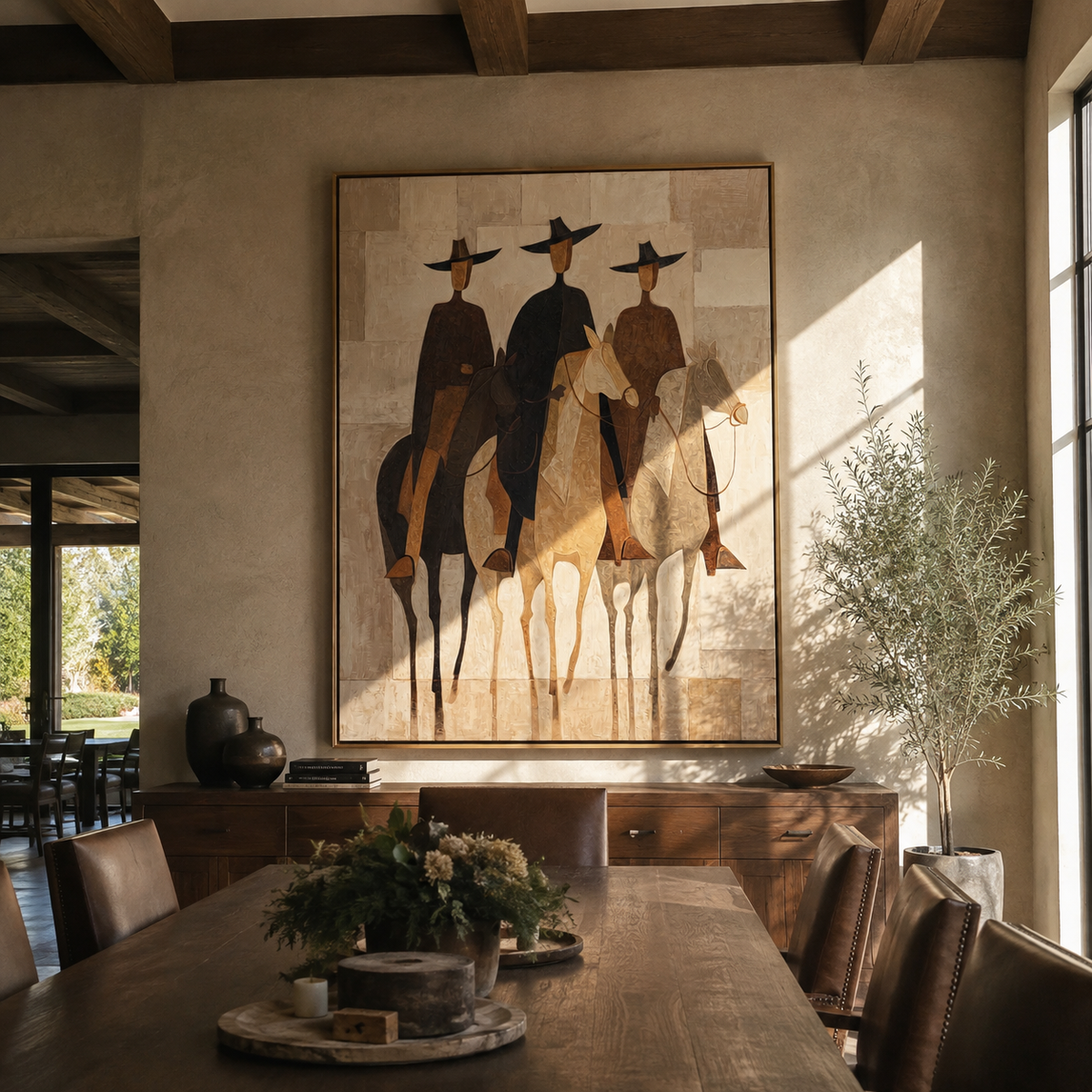 Three Hats Ride Pale displayed in a layered residential setting