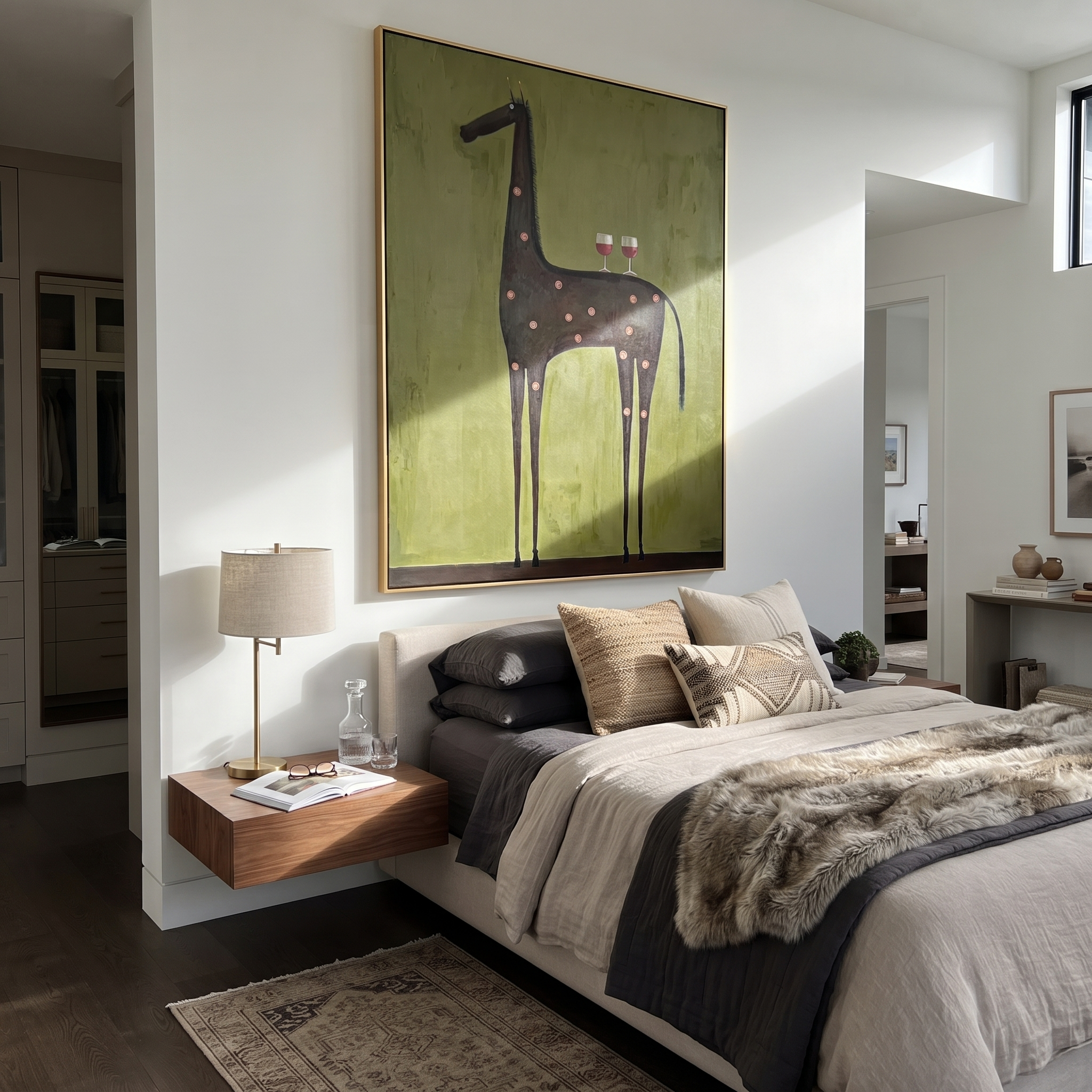 Wine Glasses Crown Horse presented as a colorful interior focal point