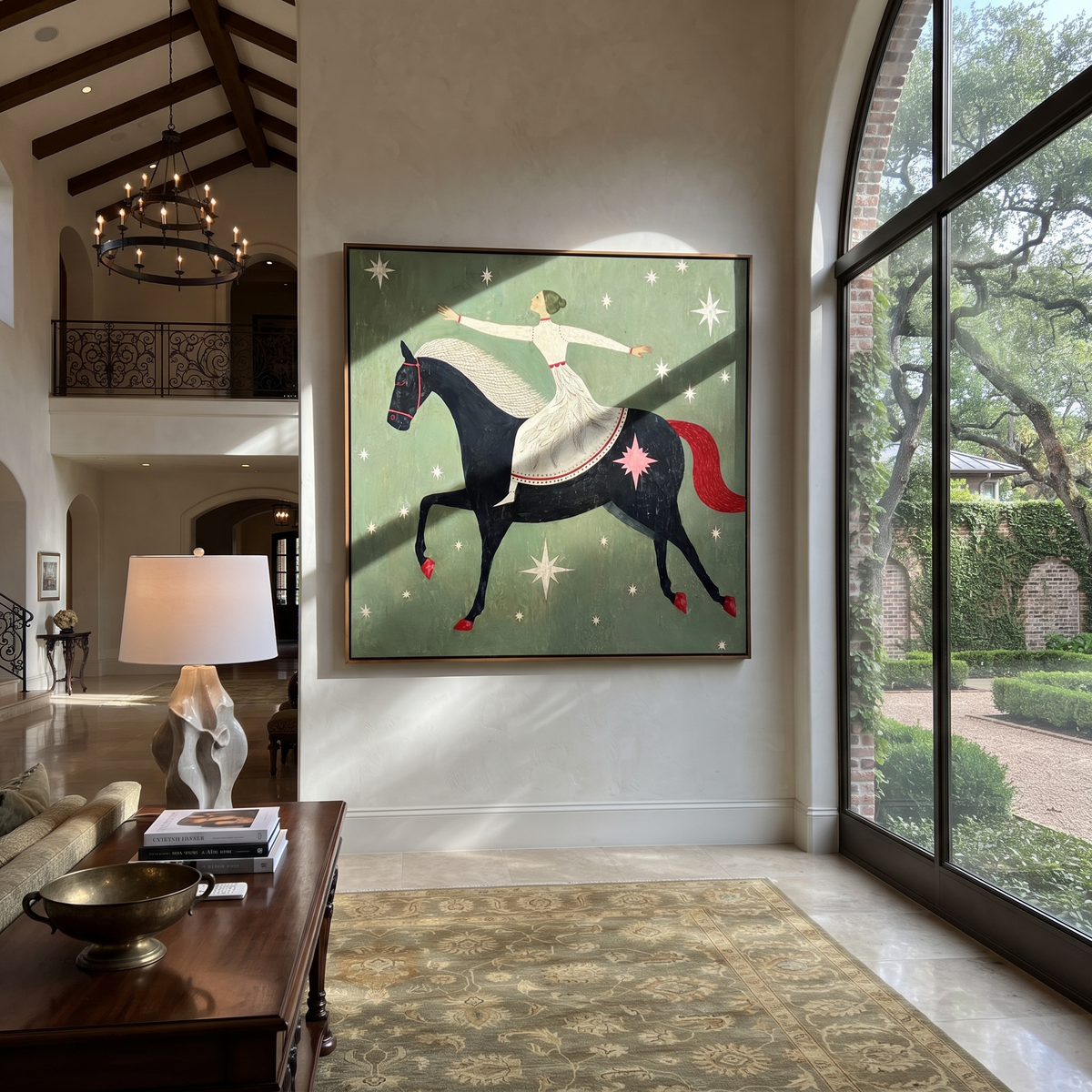 Starlight Holds Her Balance displayed in a collected contemporary interior