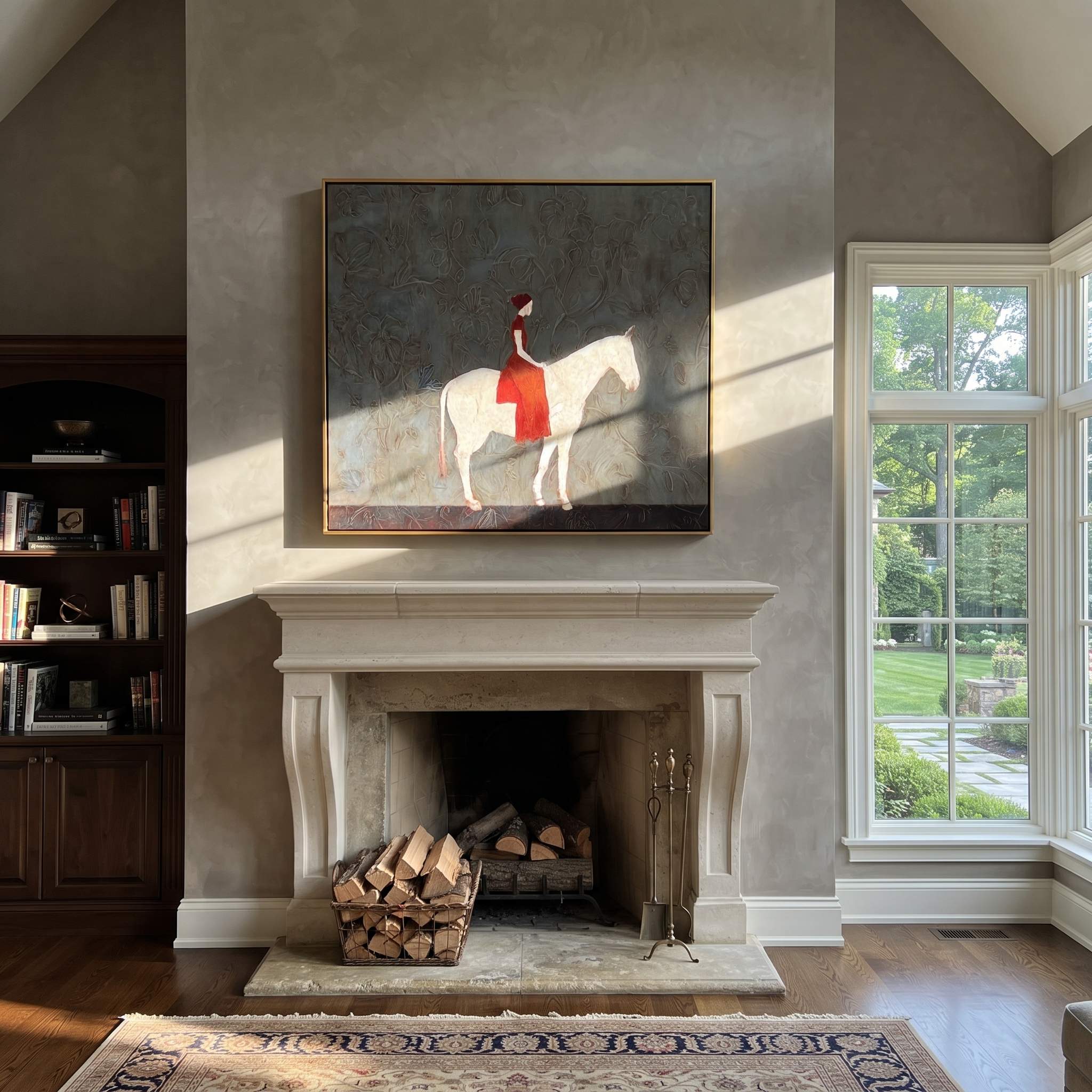 Scarlet Woman Rides Ivory styled with wood, linen, and modern decor