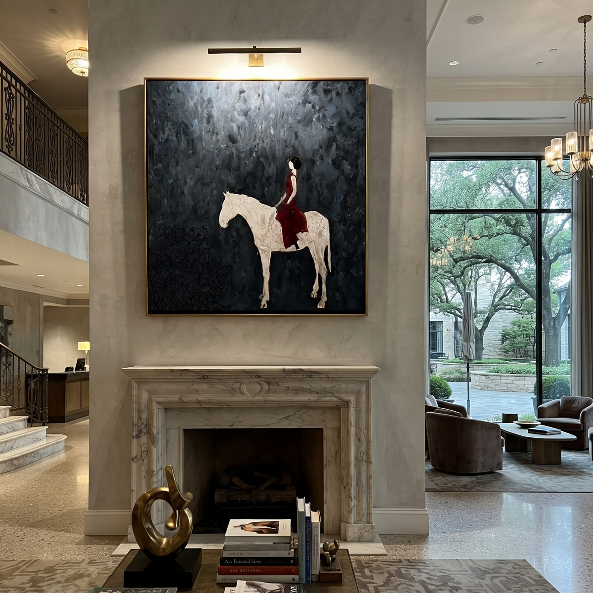 Scarlet Rider Meets Snow styled with warm modern furnishings