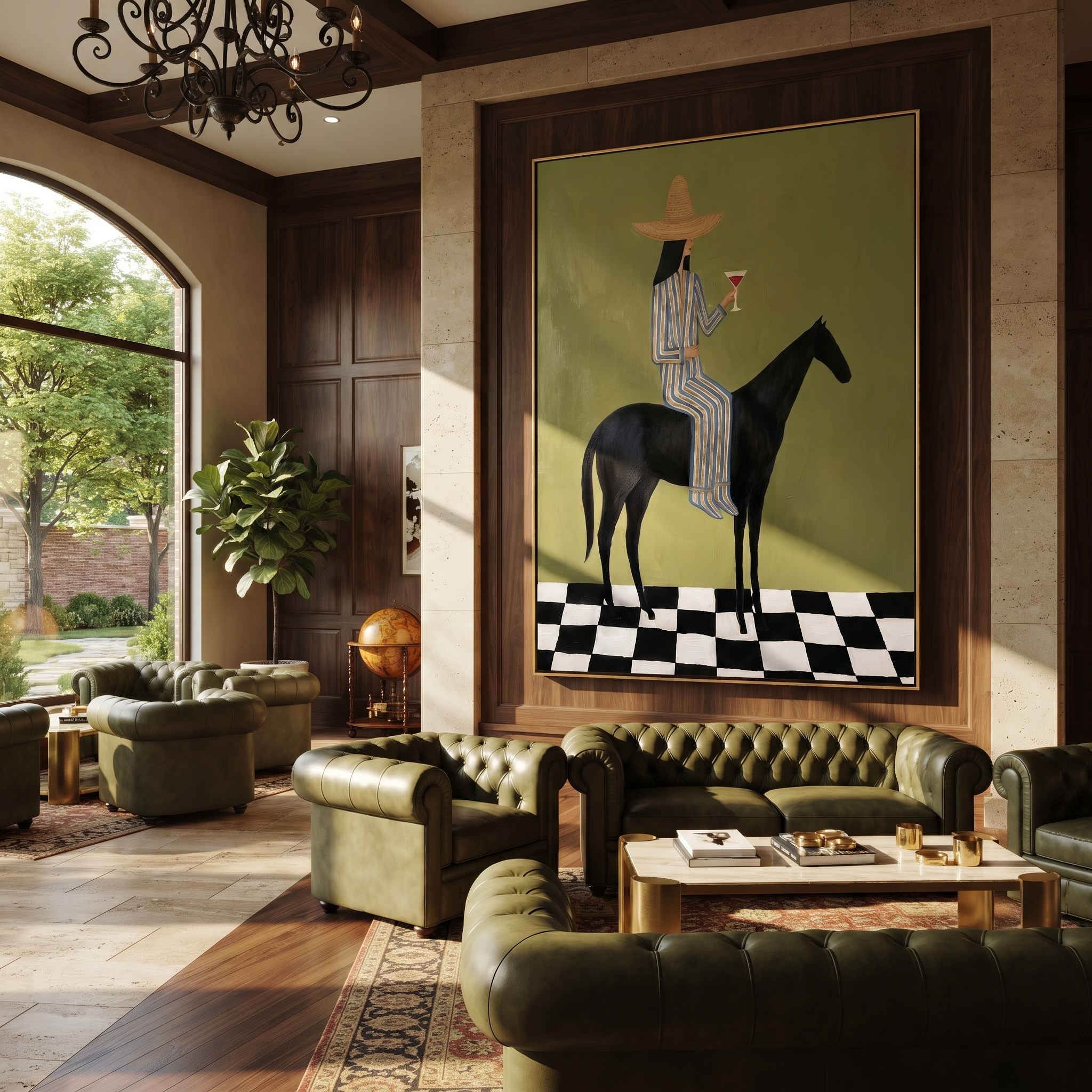 Striped Rider Crosses Checks displayed in a layered residential setting